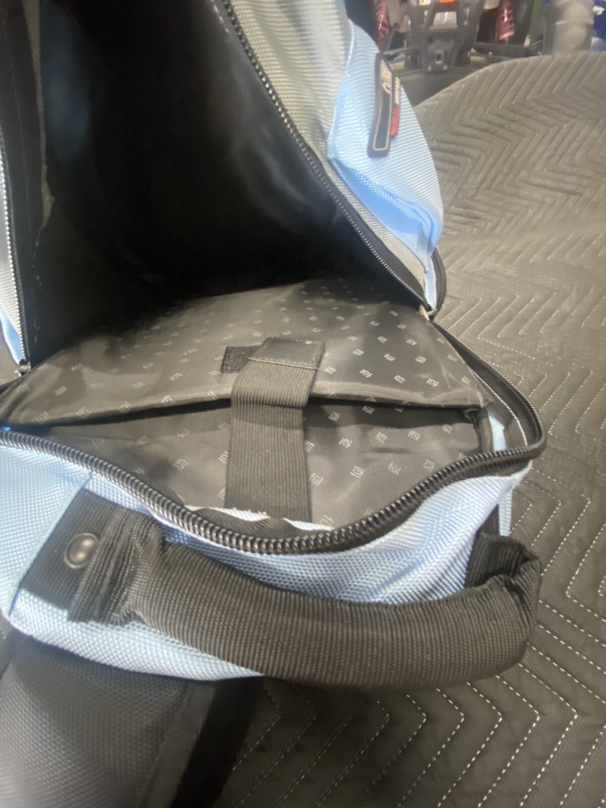 Ful Padded Laptop Backpack Blue Grey Pockets Dividers Travel Waterproof Bag