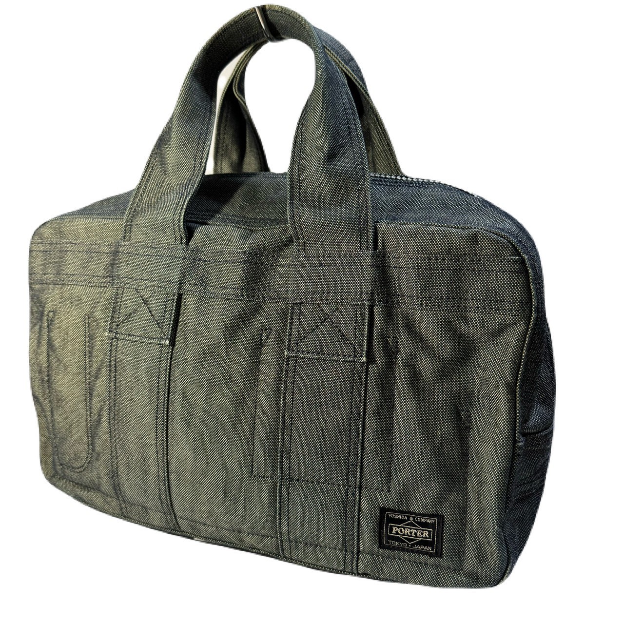PORTER Deeper Boston Bag Gray Denim Quilted Yoshida Japan