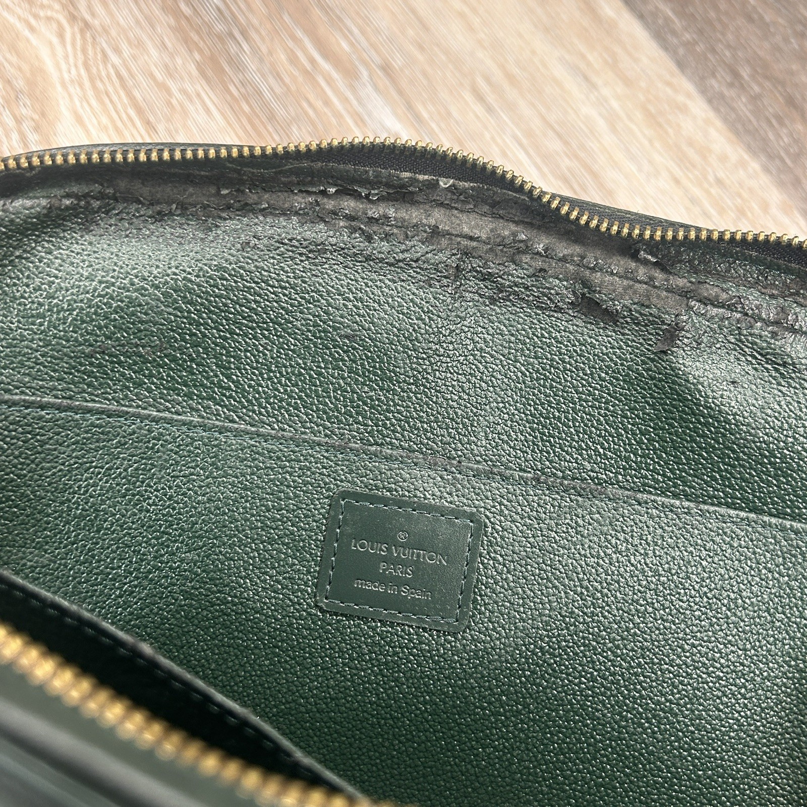 Louis Vuitton Taiga Leather Toiletry Pouch –Authentic, Made in Spain w/COA