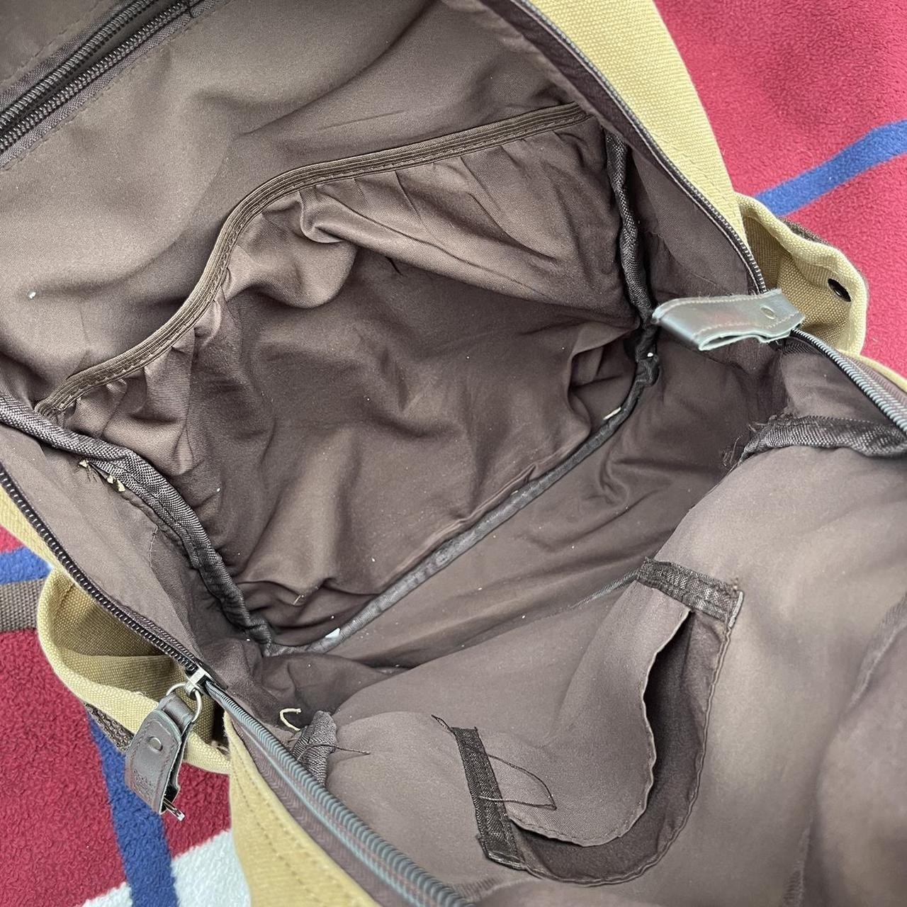 Attack on Titan Canvas Backpack Printed Headphone Hole Khaki tan bag