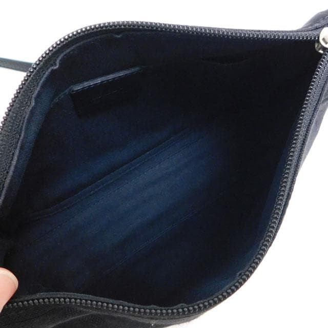 Authentic Bally Shoulder Bag Crossbody Messenger Bag Canvas Leather Black 16cm S