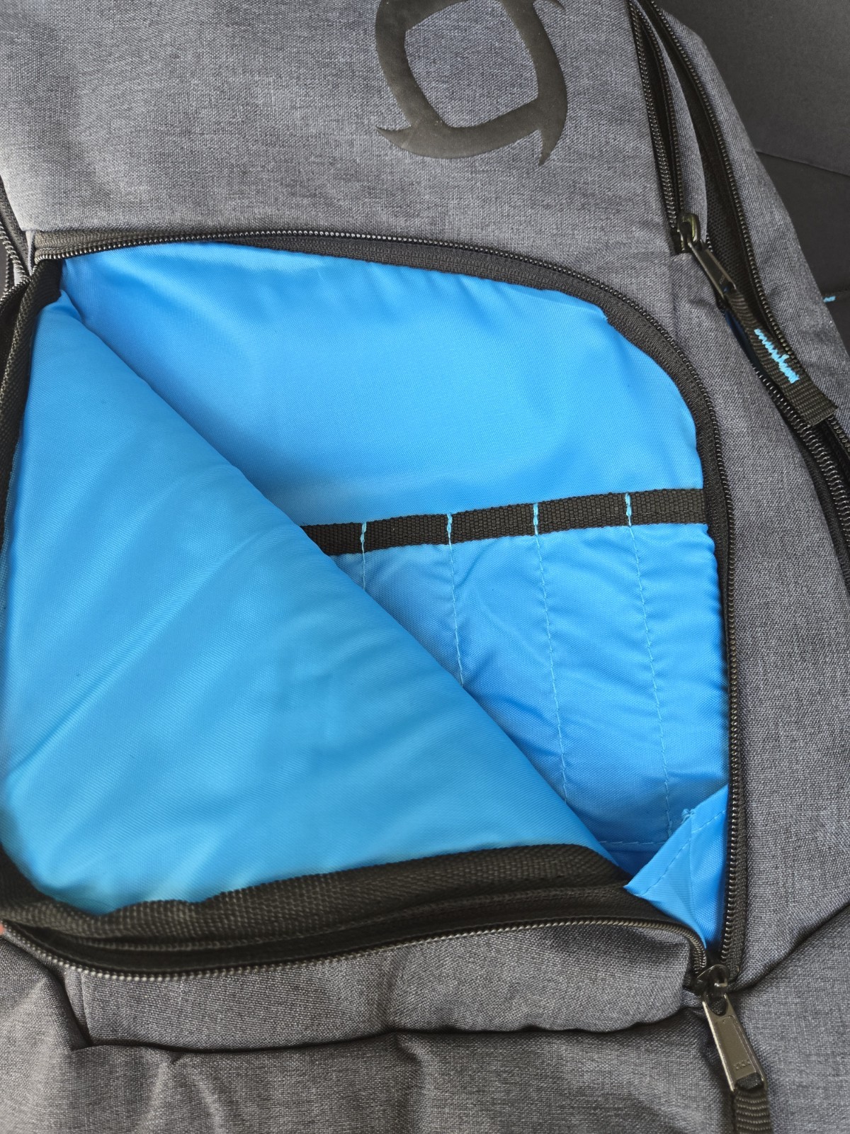 Gray Zip Pockets Laptop Backpack