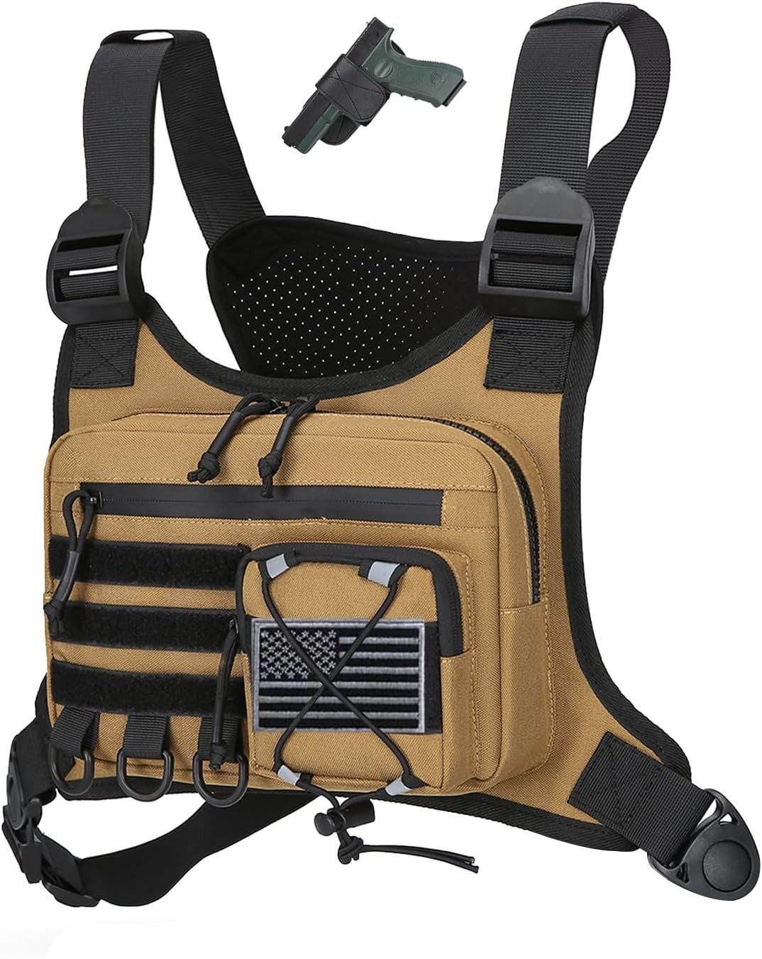 Outdoor Sports Chest Bag Chest Vest Holster Fits Most Pistols EDC Travel