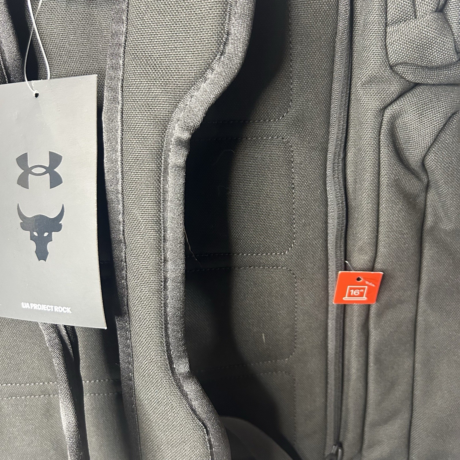 UA Under Armour Project Rock Duffle Backpack Bag Black Gold Gym 1376459-002 39L