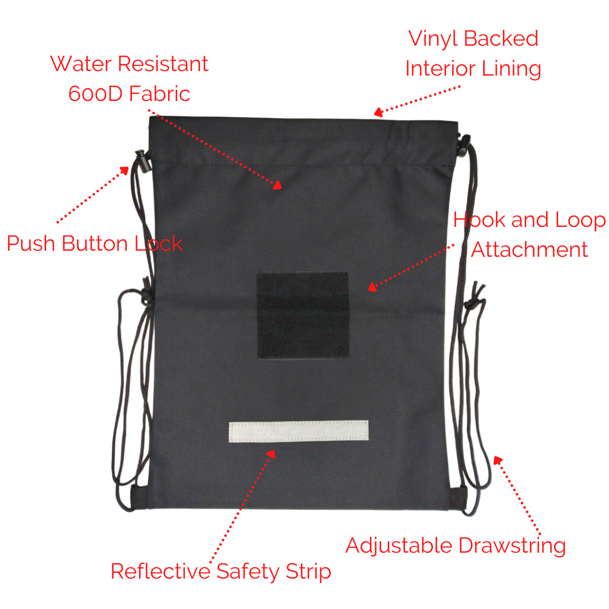 Drawstring Bag Sling Backpack Heavy Duty Gym School Day Reusable Bug Out Cinch