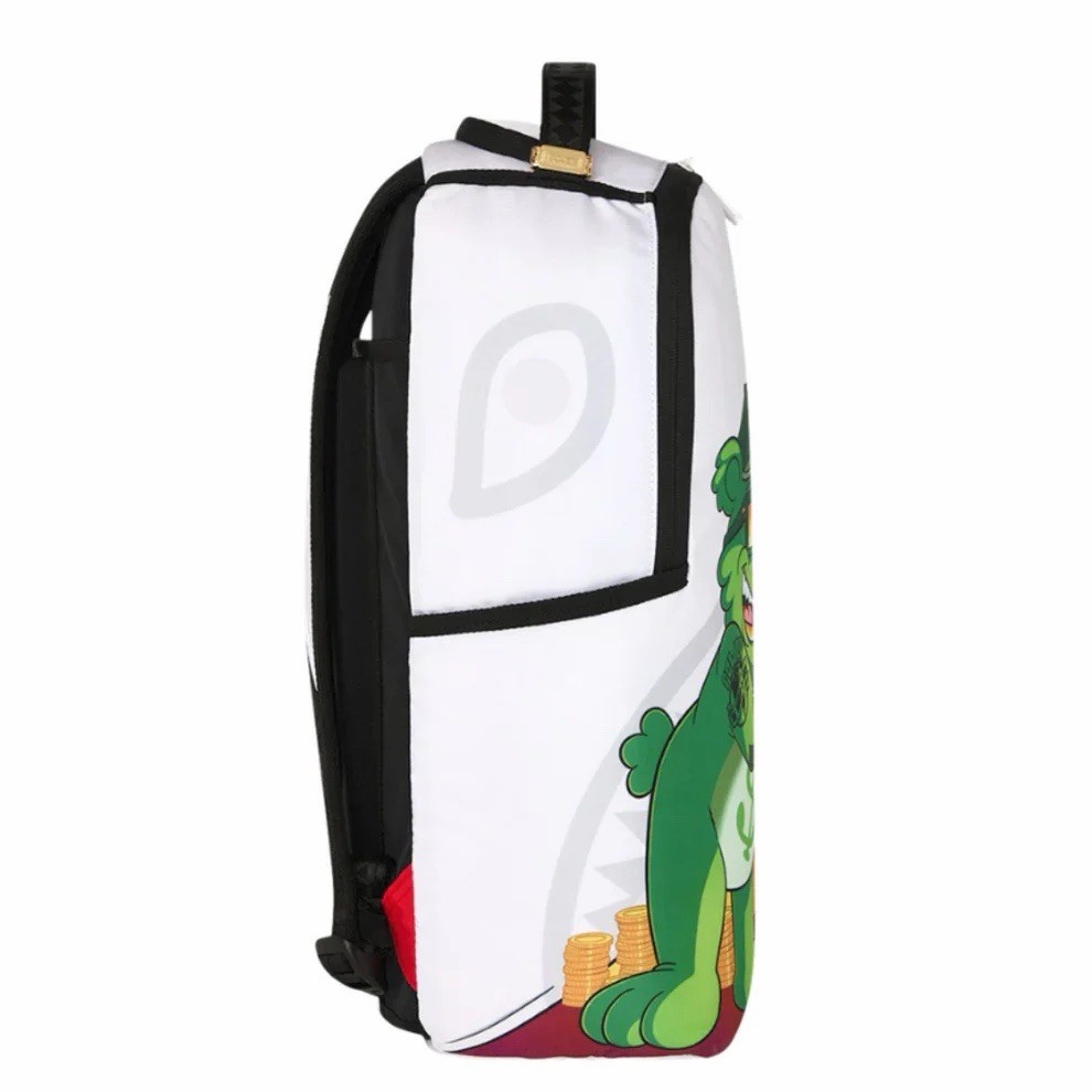 SPRAYGROUND LIMITED EDITION MONEY BEAR STASH WHITE GREEN BACKPACK HUSTLE NEW WOW