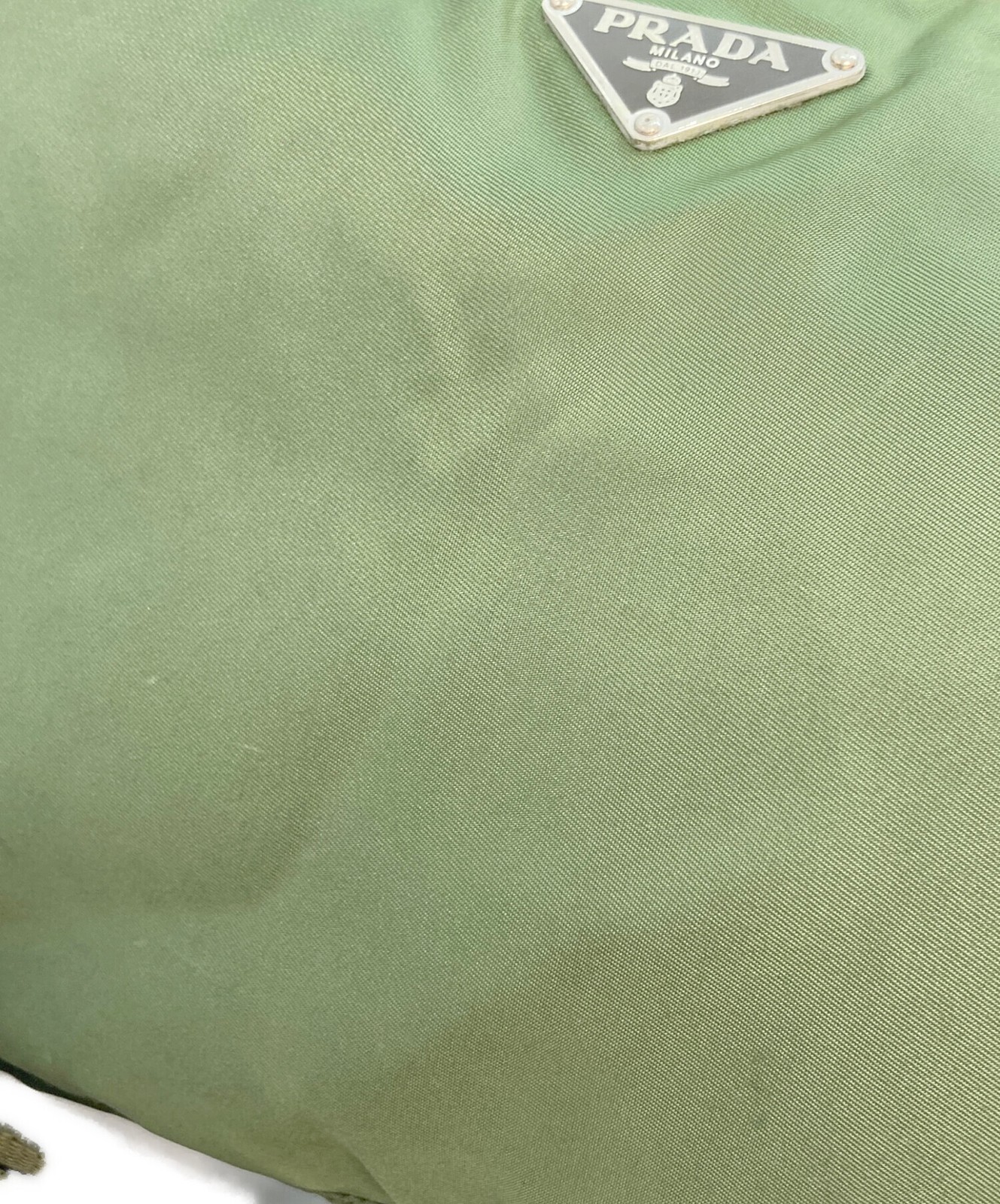 PRADA Men’s Nylon Shoulder Bag Green Adjustable Strap Small 31cm Logo Auth