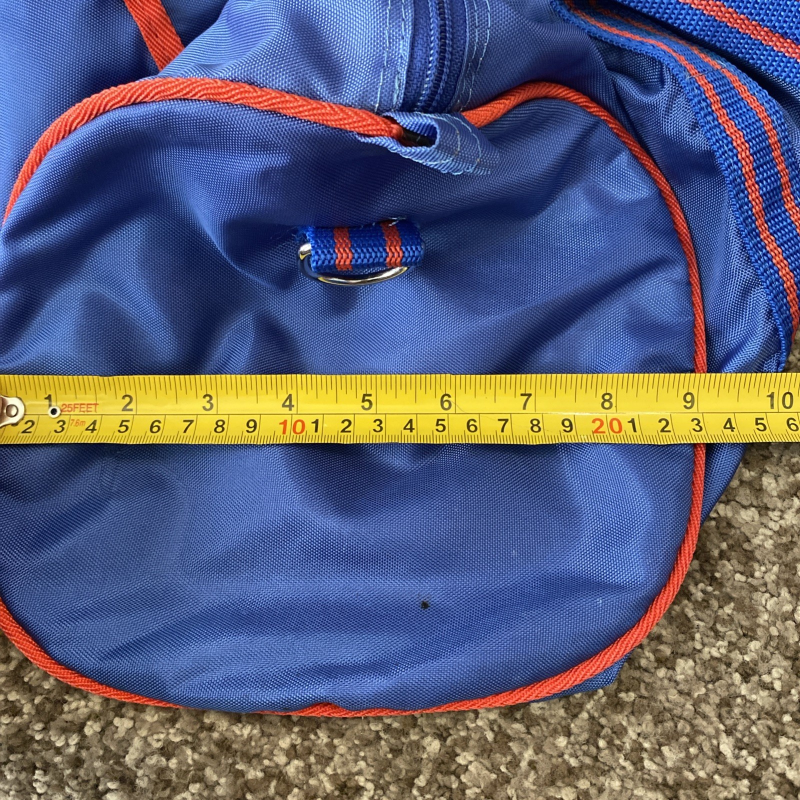 Vintage 70s 80s BRITE SAC Blue Red Small Duffle Gear Bag RARE BRAND 14″