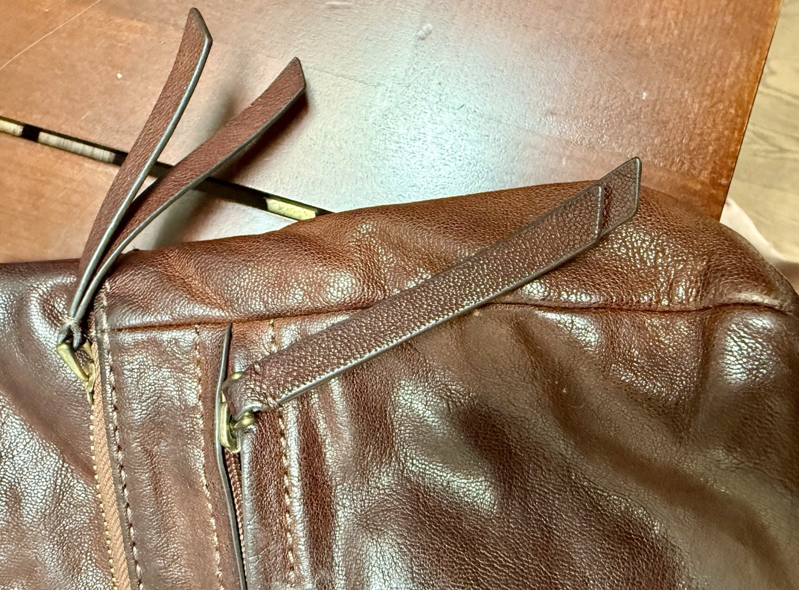Fossil ZB6845 Brown Leather Crossbody Bag Multi Pocket Adjustable