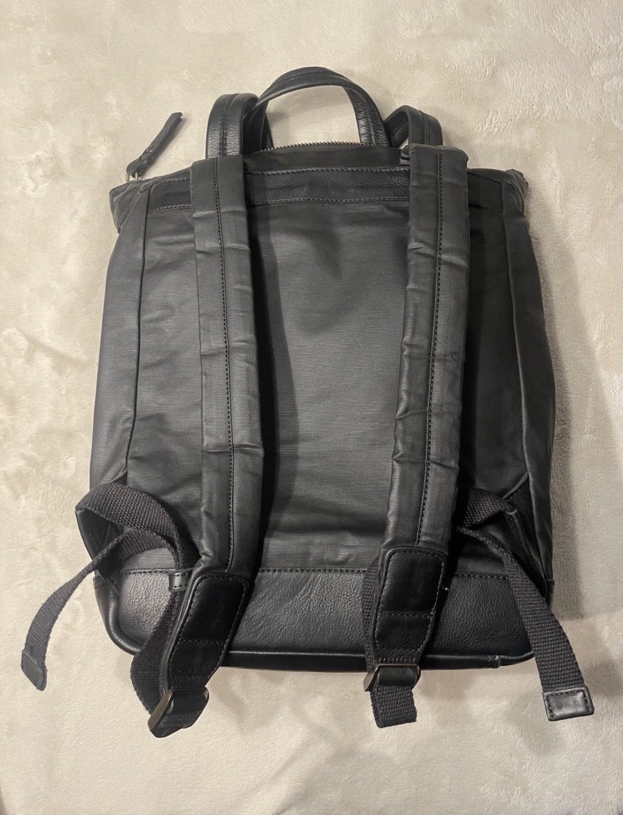 Frye Black Backpack Zip Closure Adjustable Straps Inner Pockets Travel