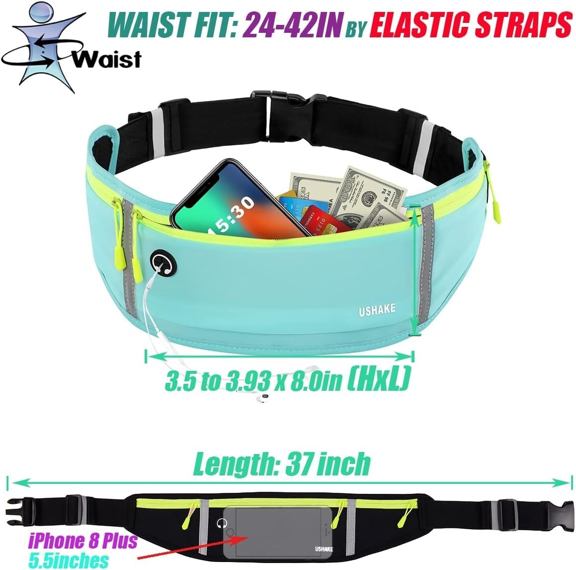Waterproof Fanny Pack Waist Belt Bag Purse Outdoor Sport Running Camping Hiking