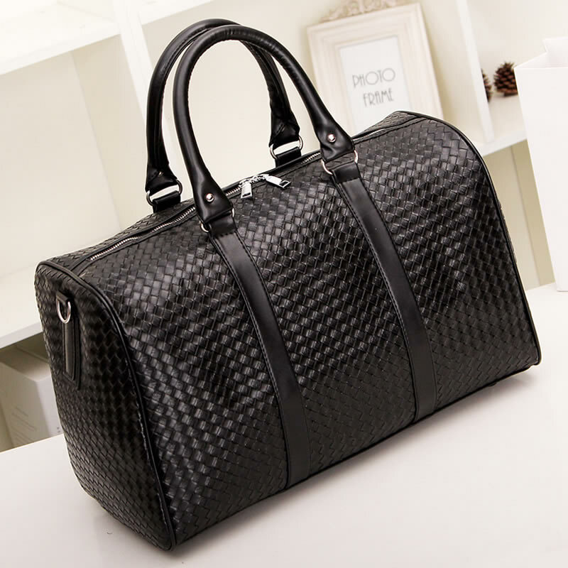 US Fashion Mens Leather Travel Bag Weekend Overnight Duffle Handbag