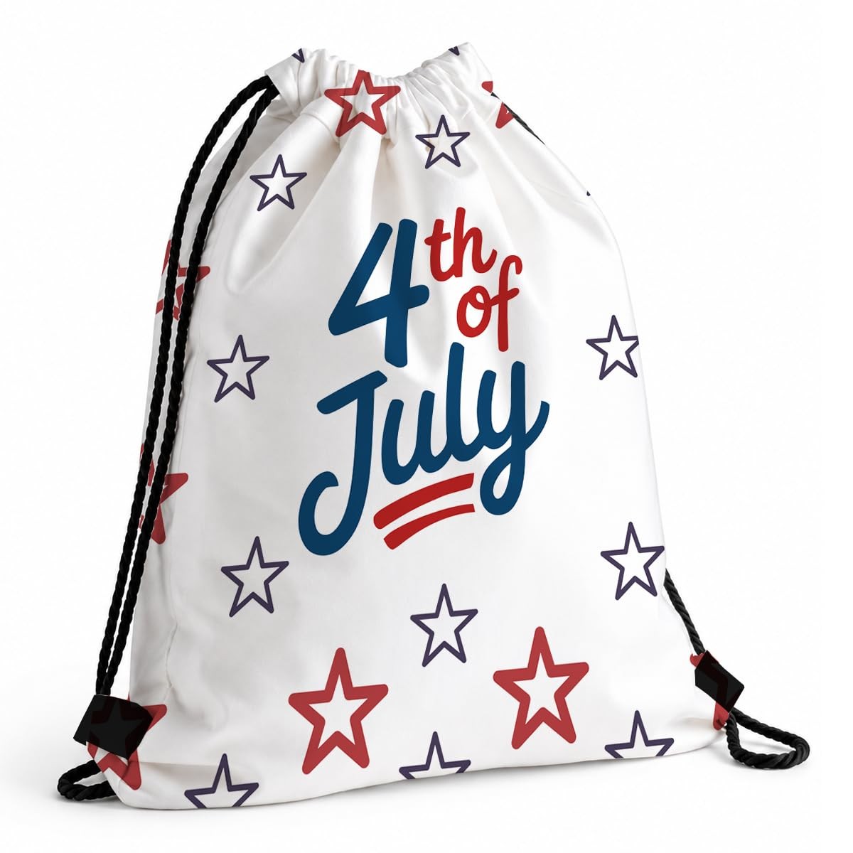 Drawstring Backpack, 4th of July Patriotic Gym Bag, Star Print Sackpack for B…