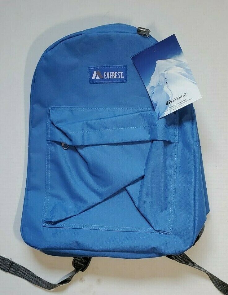 Everest Classic Backpack Royal Blue Kids/Adults School Student Book Bag 16.5×13″
