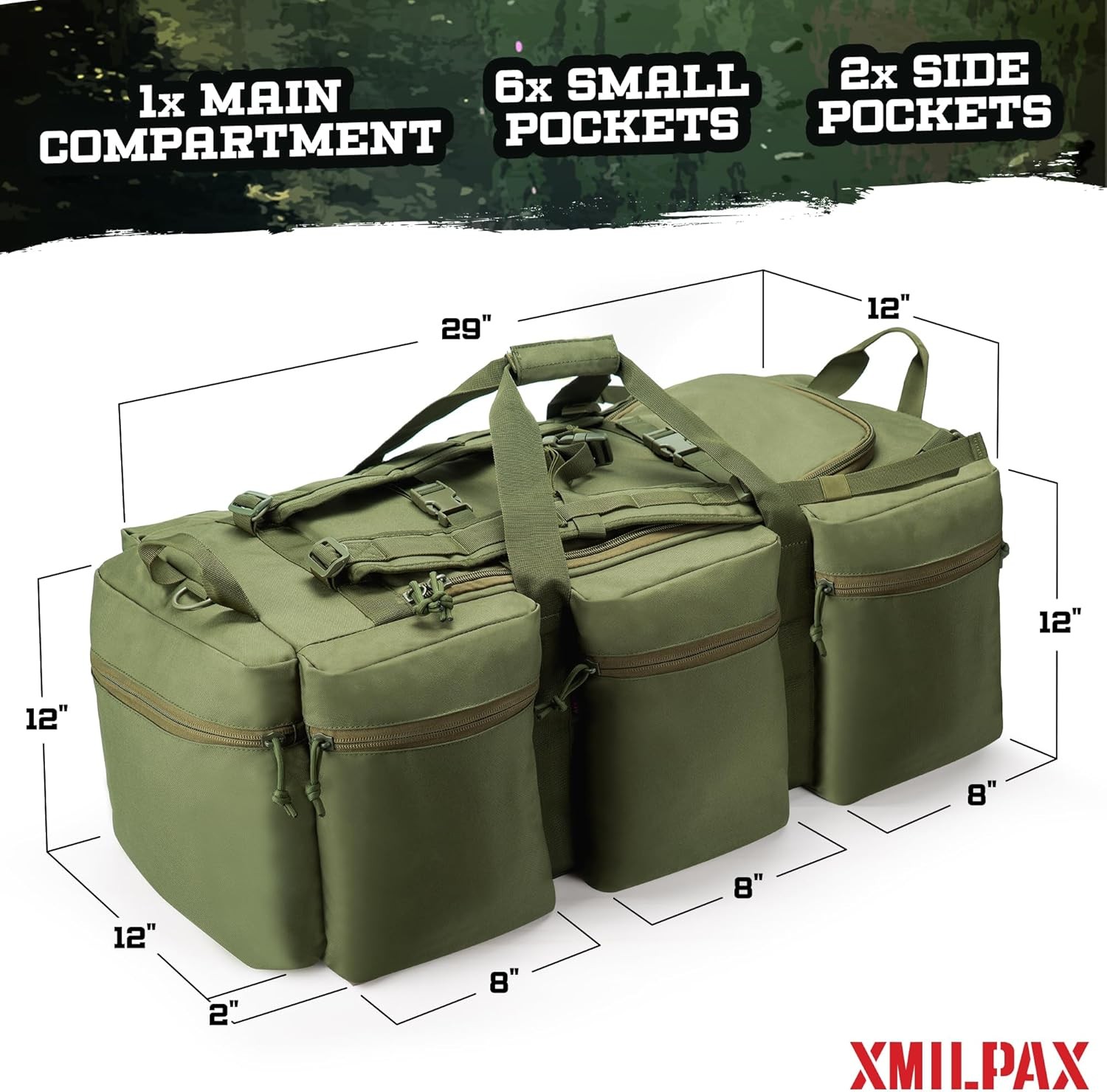 100L Large Military Duffle Bag Deployment Duffel Bag Sports Equipment Travel Lug