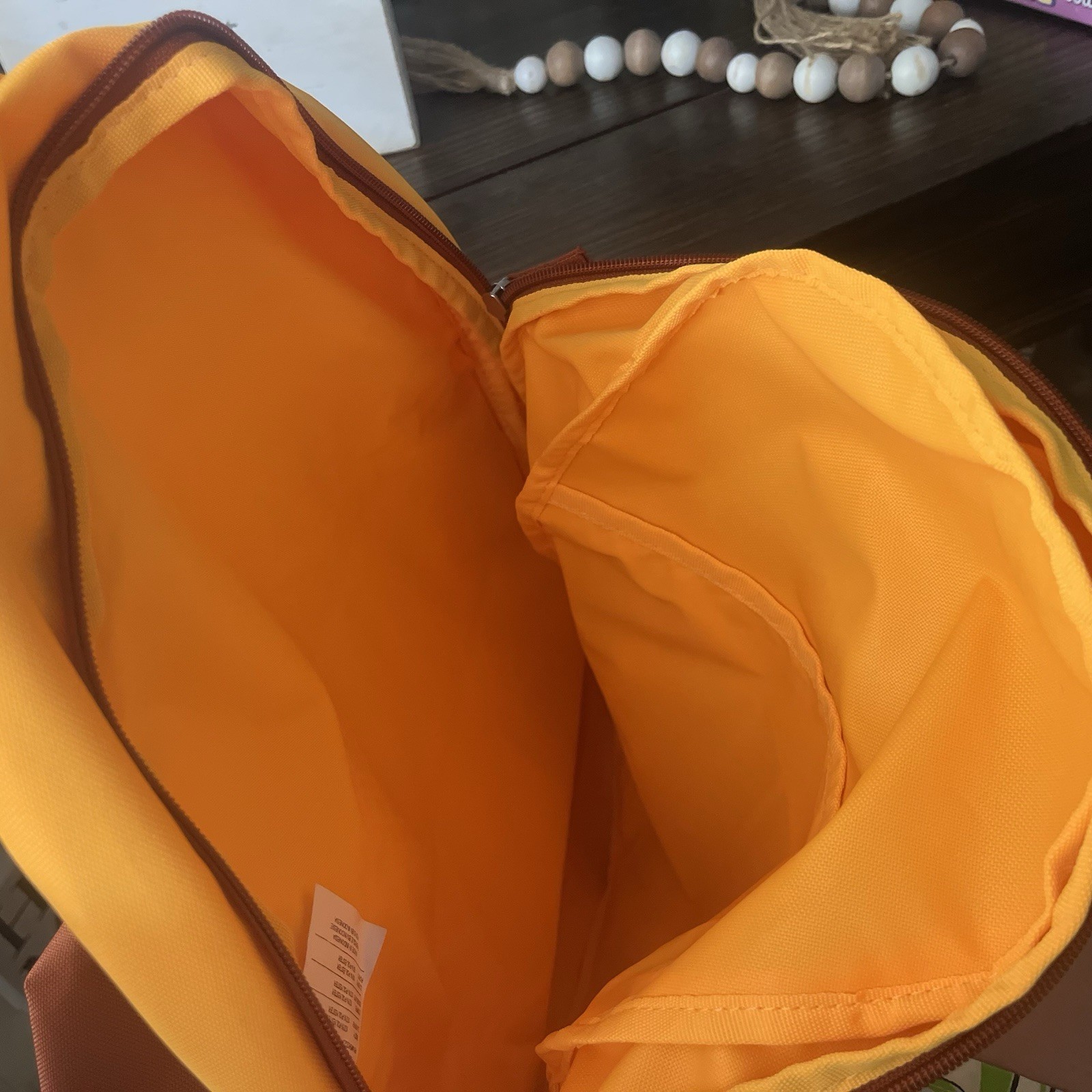 New Nike Backpack Vibrant Orange Zipper Closure Pencil Bag Pockets Logo