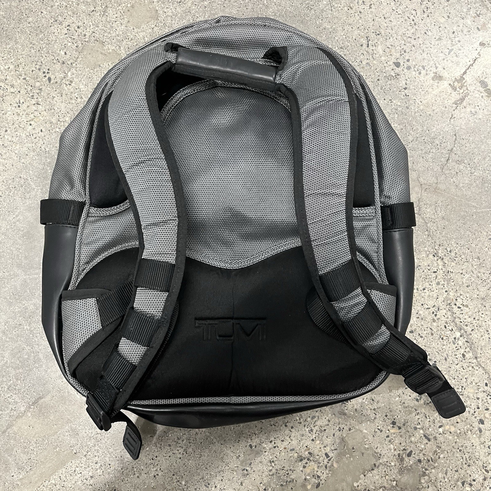 Tumi T2 Gray Black Ballistic Nylon Backpack Multi Compartment