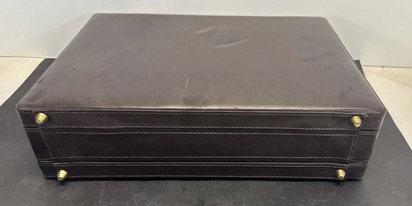 HIT Industries Brown Attache Briefcase 18x13x3.5 Vintage With Tag Unused