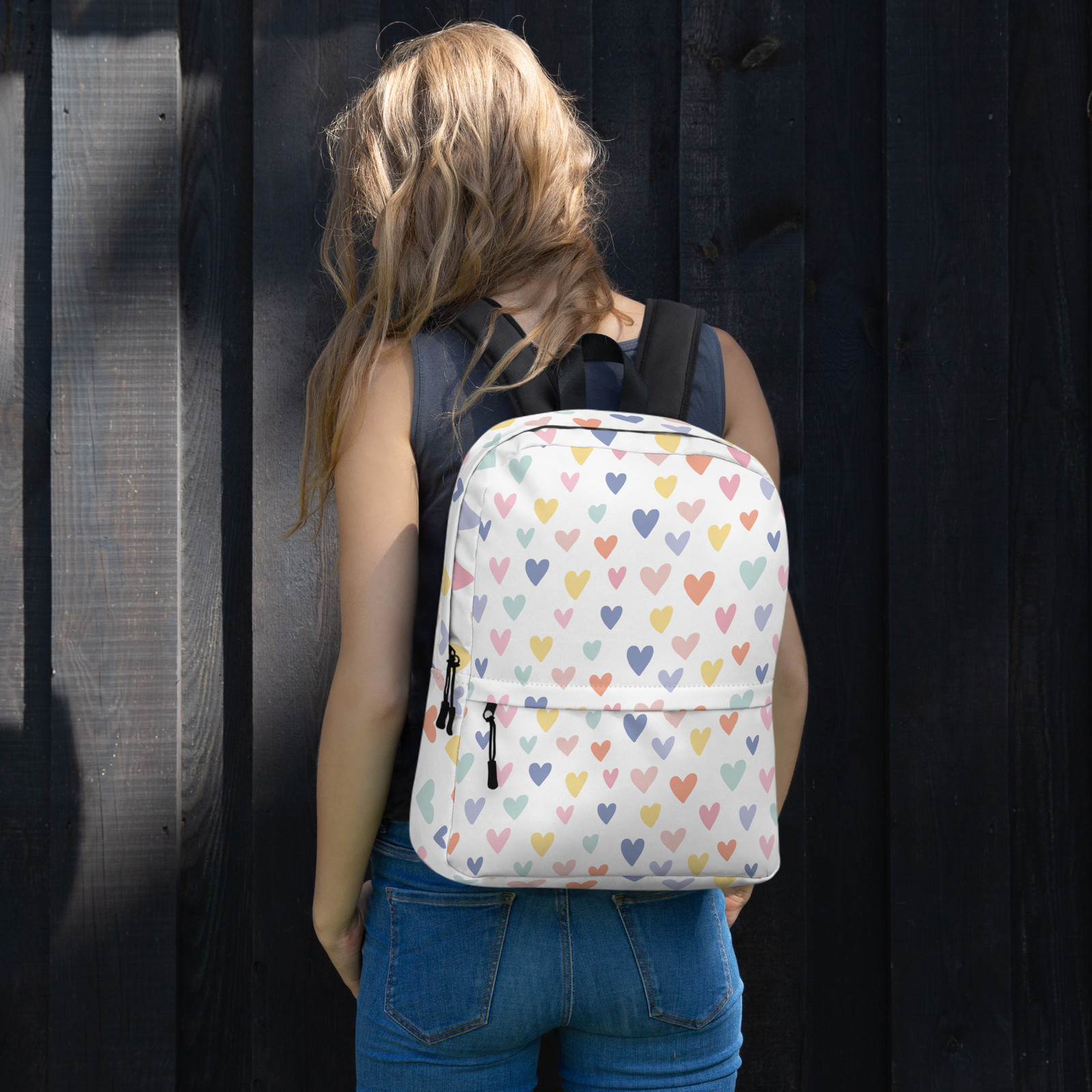 Colorful Hearts Backpack – Stylish & Durable Everyday Essential for Women and Te