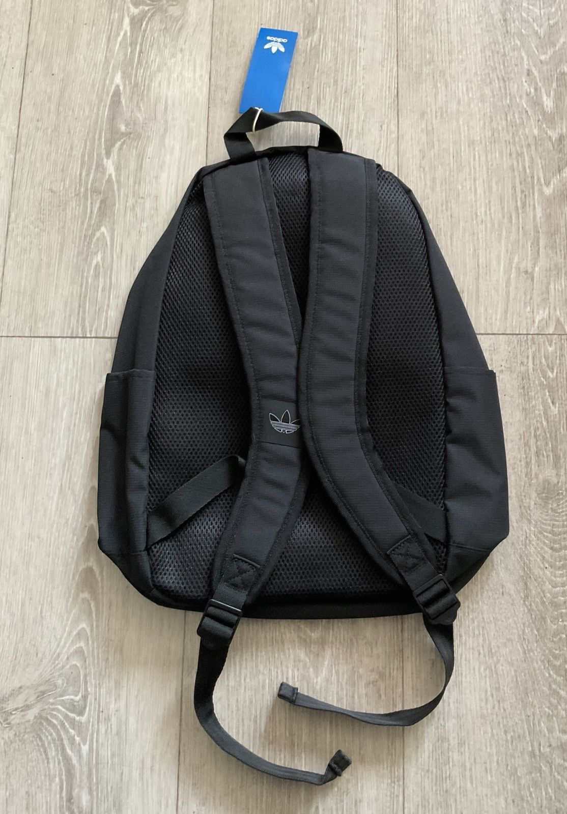 Adidas Mens Womens Adicolor Backpack Black White Logo 17 x 10.75 x 6 | Ret. $35