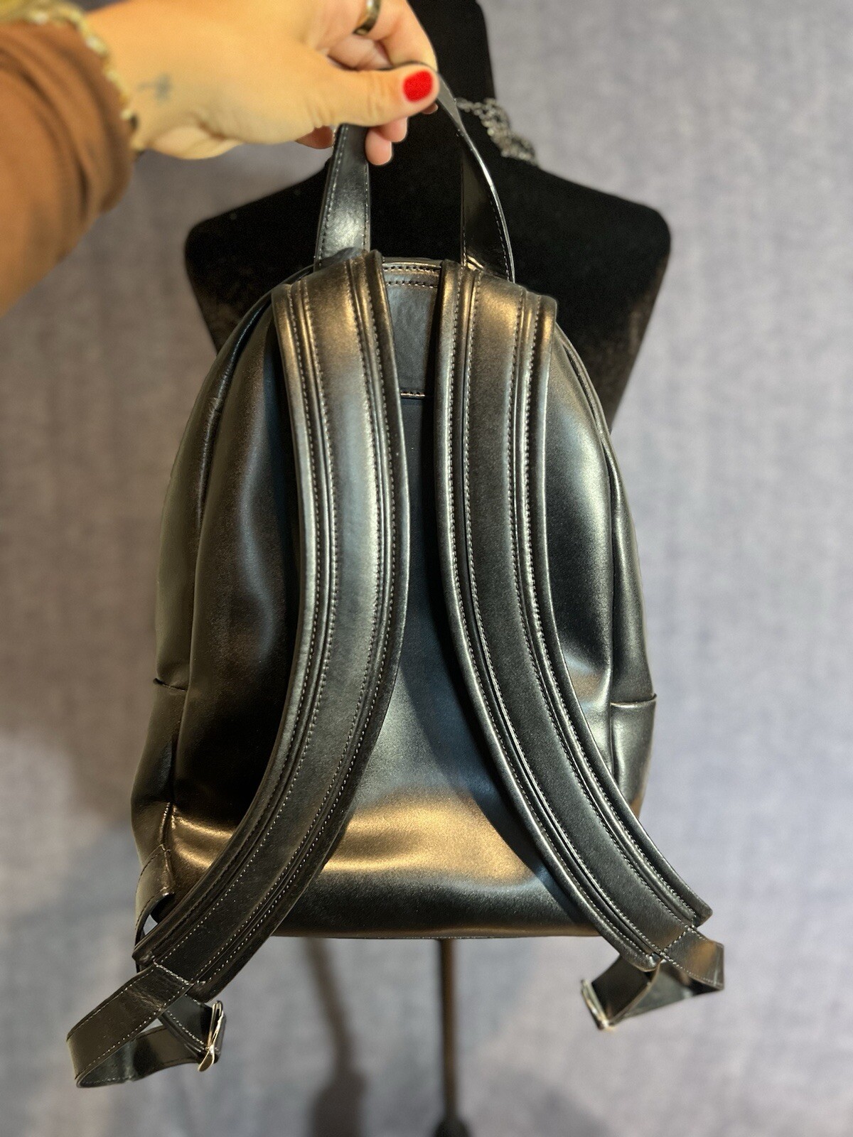 100% AUTHENTIC Givenchy Leather Backpack w/Studded Trim Red Star