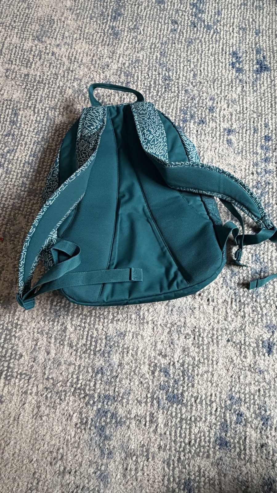 Nike Teal Geometric Print Backpack Adjustable Strap Outer Pockets