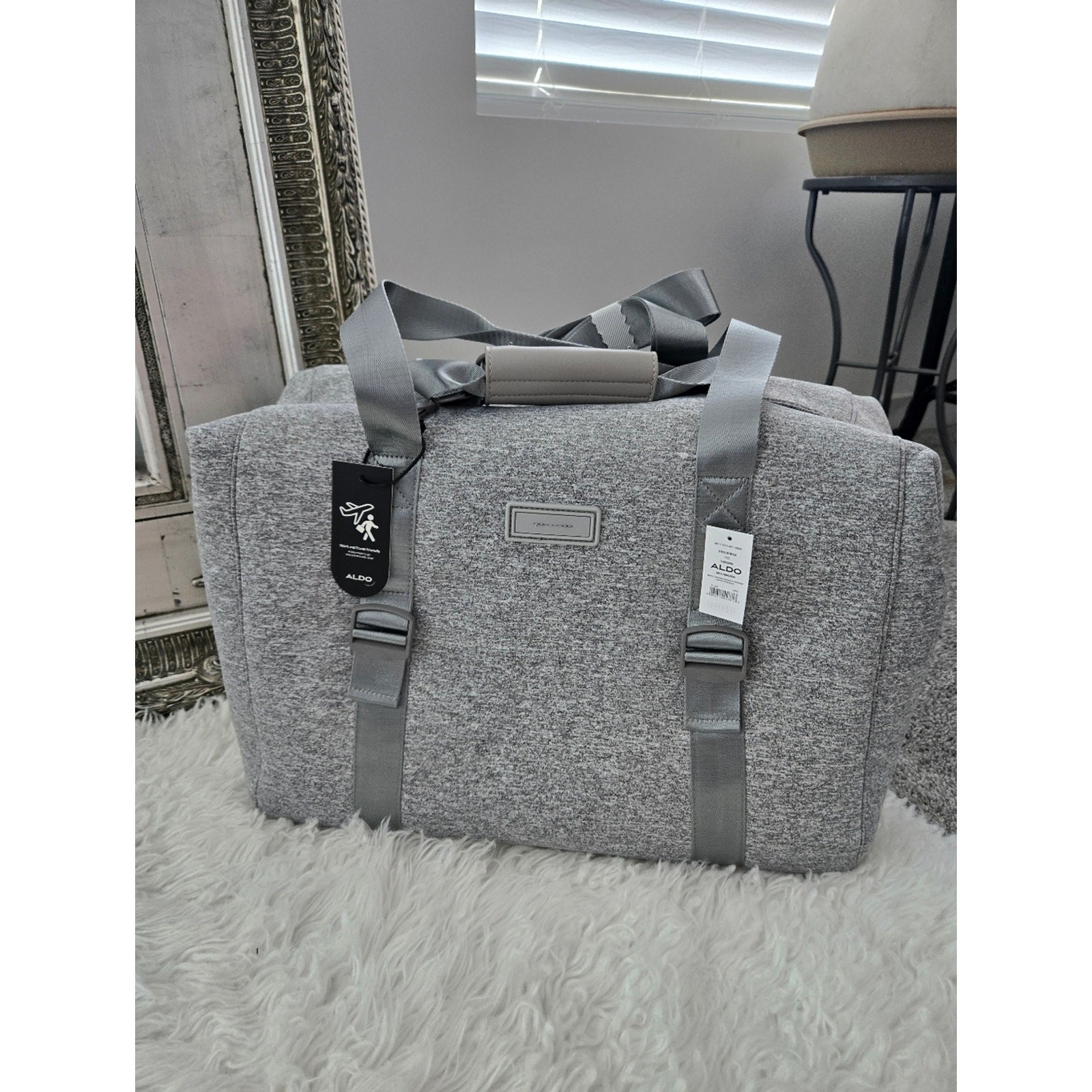 ALDO BRODDIE UNISEX – Weekend bag – Heathered Grey. One size. New.