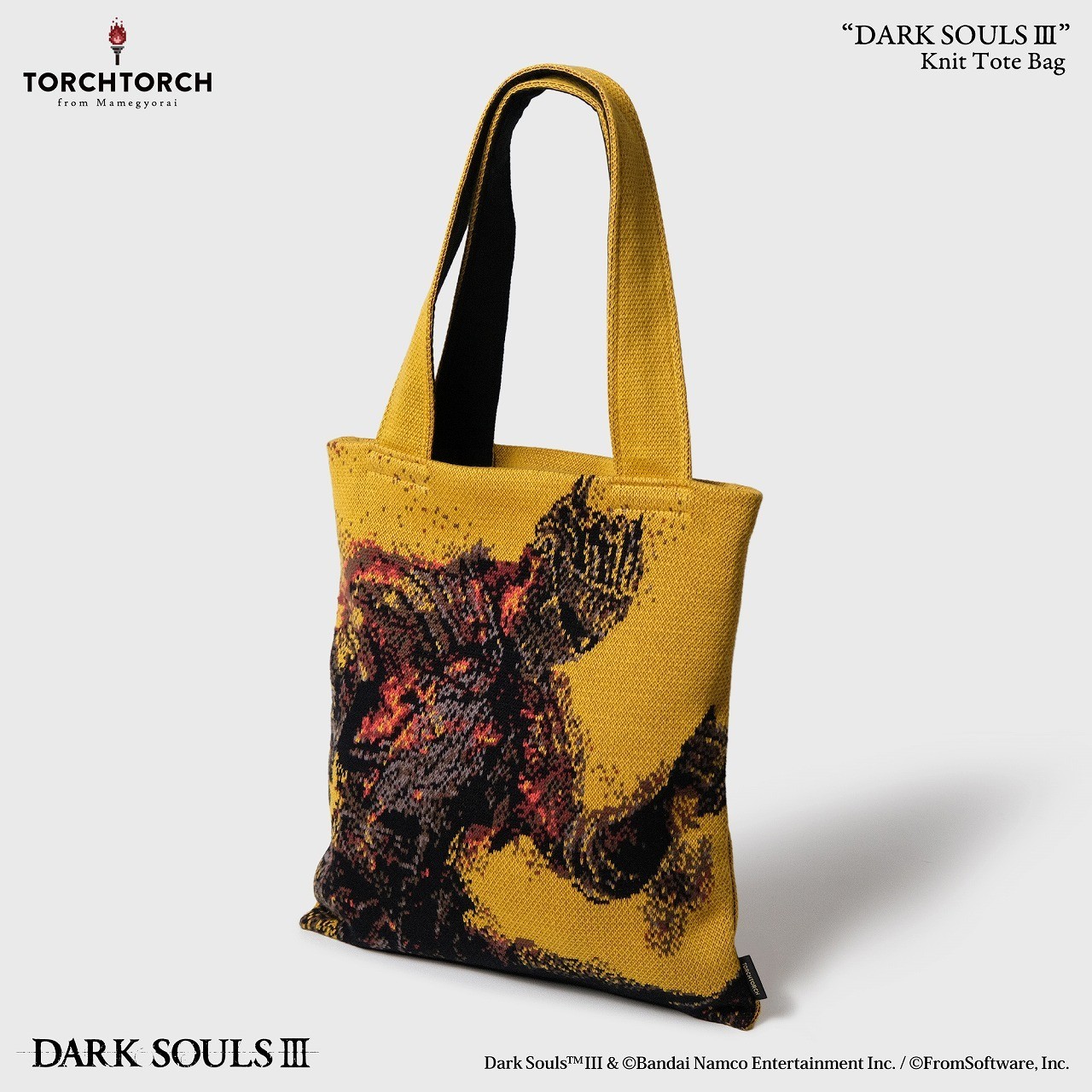 DARK SOULS III Knit Tote Bag TORCH TORCH Cotton A4 Japan Exclusive