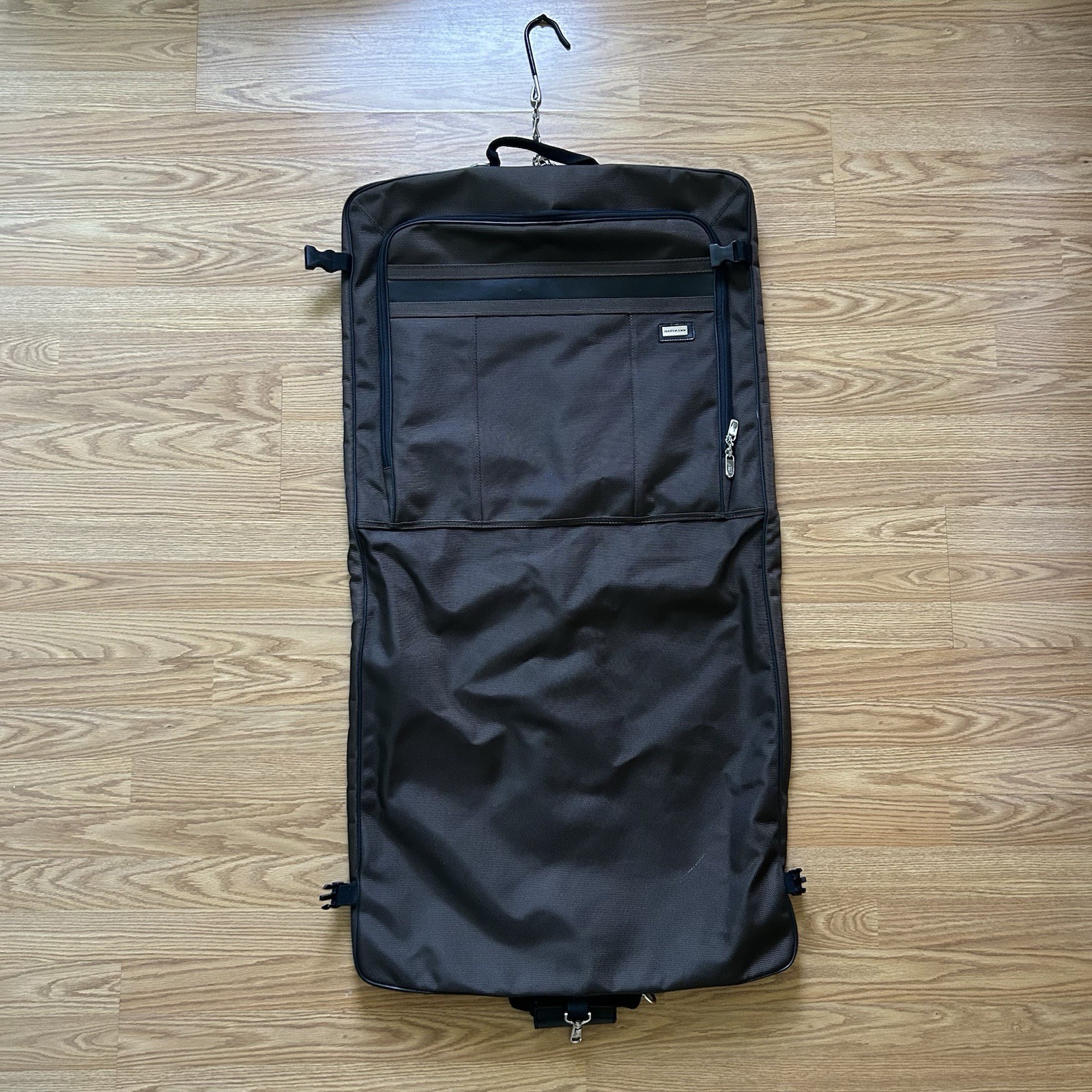 Hartmann Travel Luggage Garment Suit Carrier Brown Hanging Hook With Luggage Tag