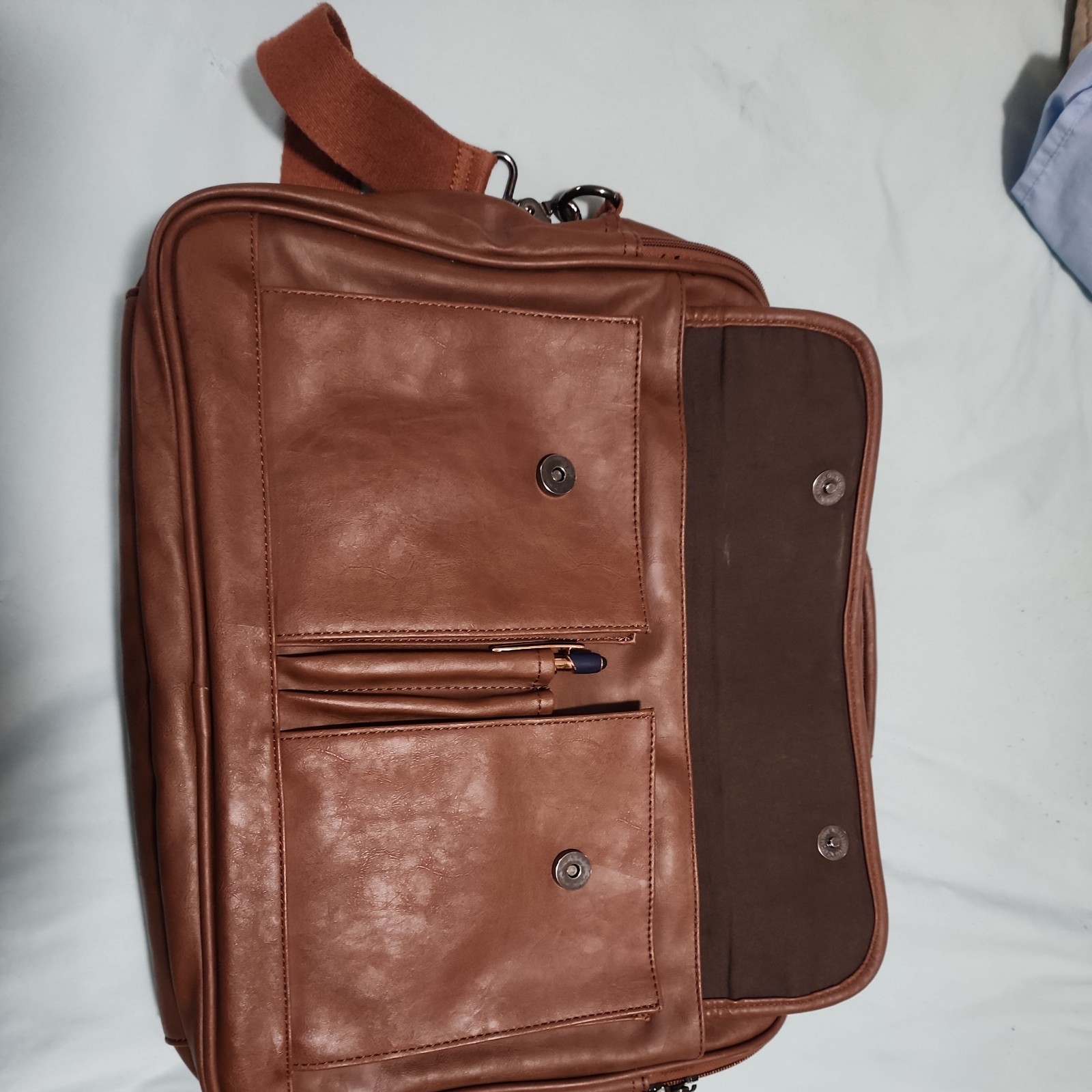 Seyfocnia Mens Brown Leather Laptop Messenger Bag, 15.6 Inches Briefcase