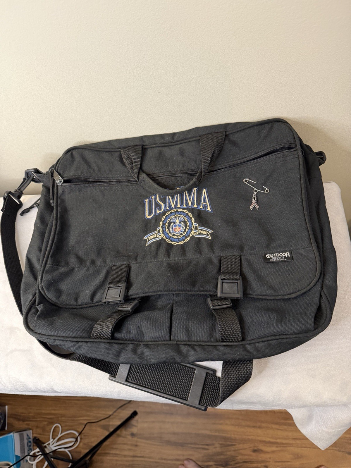Outdoor Products Messenger Bag Black USMMA Kings Point Laptop Shoulder Bag USA
