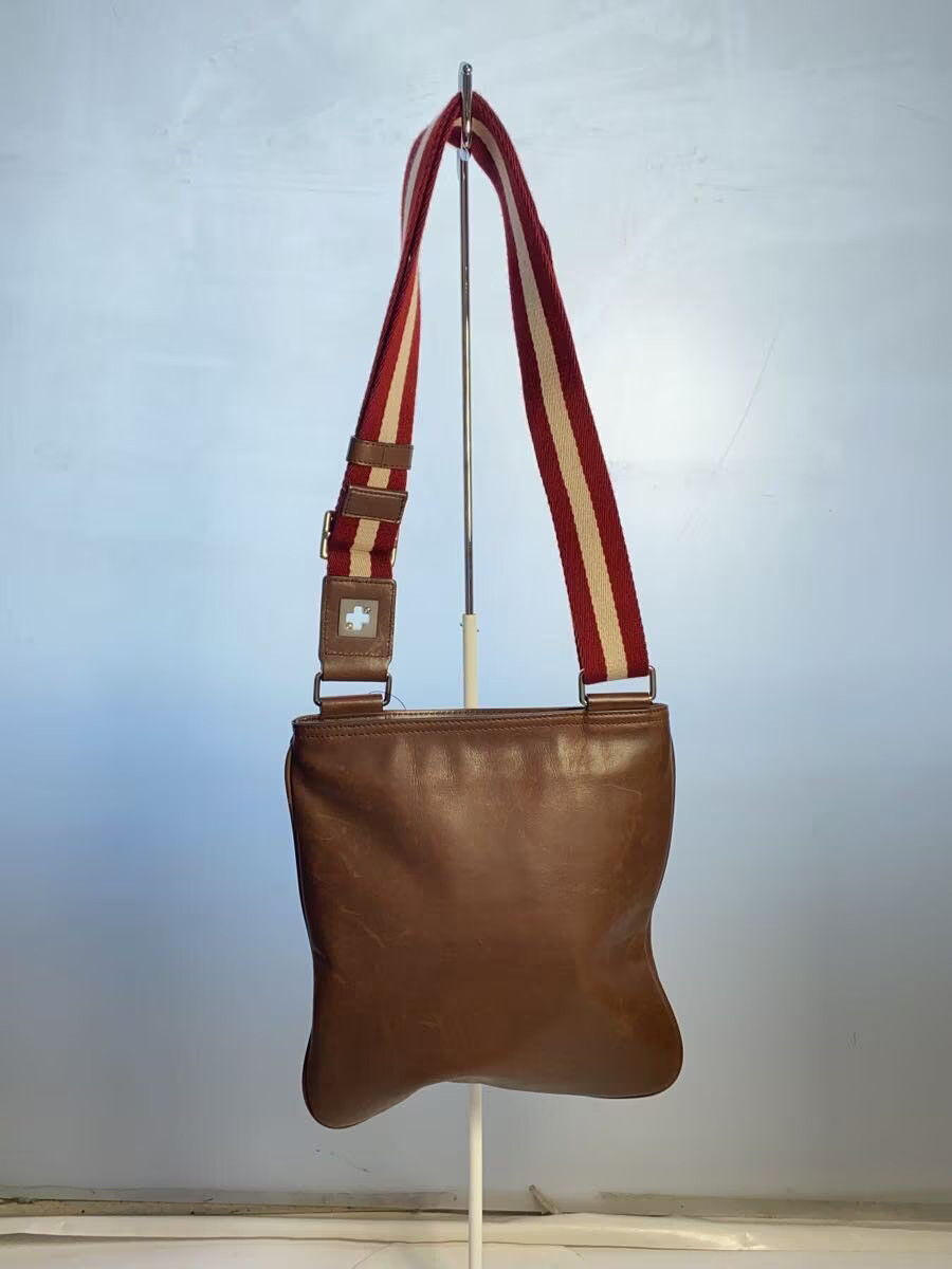 BALLY Shoulder Bag, Leather, Brown, Plain, Overall Scratches