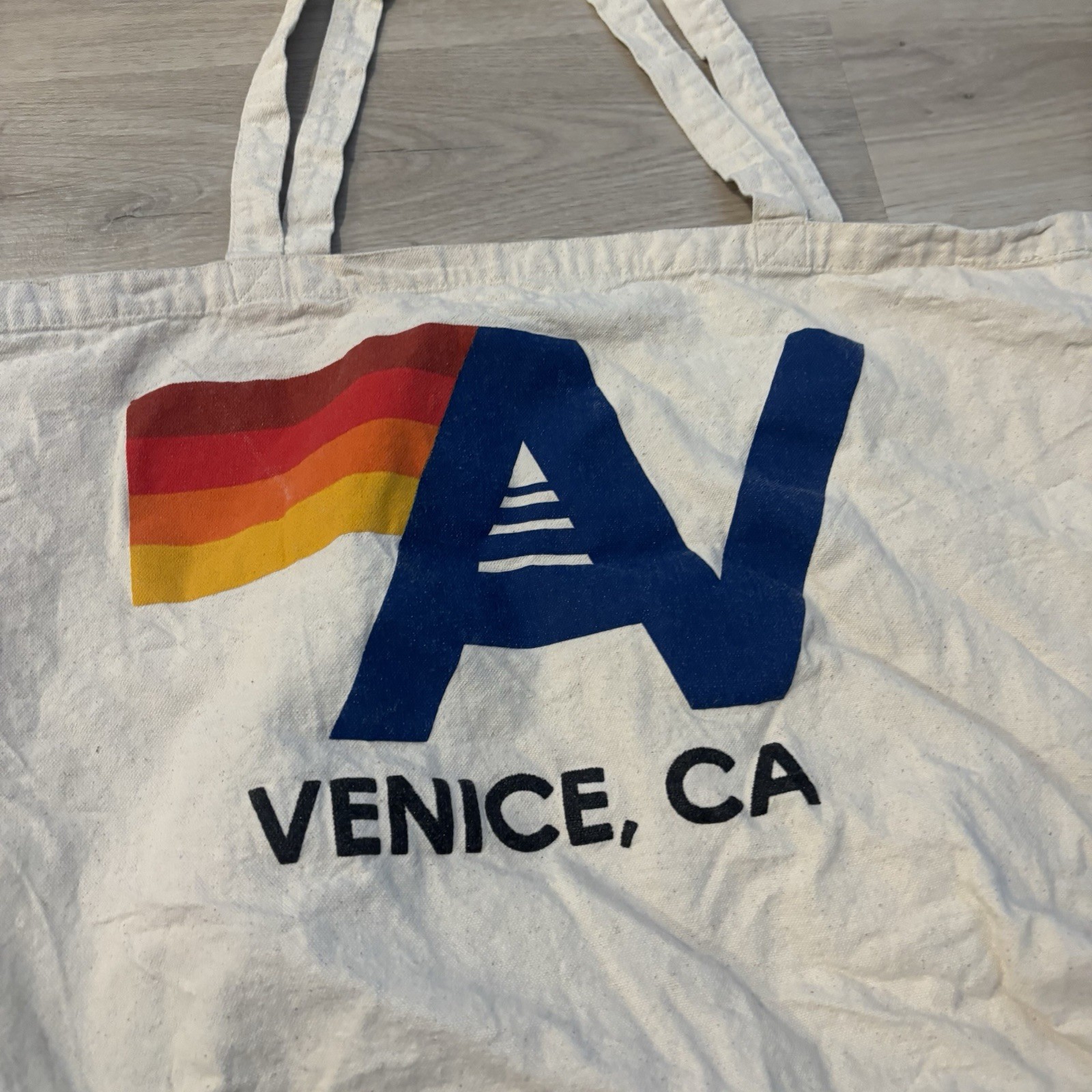 Aviator Nation Tote Bag Ivory Adult Lightweight Logo Beach Shoulder Venice*