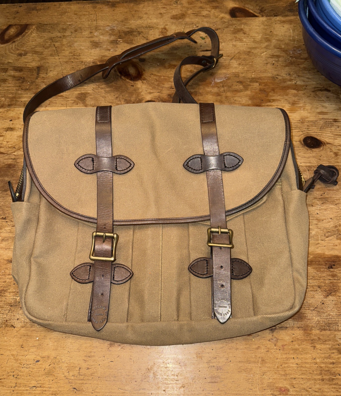 Vintage Filson 240 Talon-Era Small Carry-On Rugged Twill Tan Zipper Field Bag