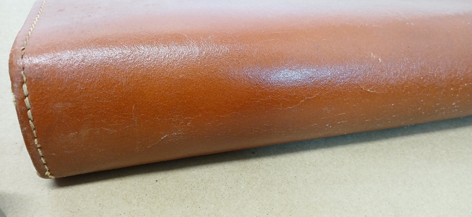 Vintage Bosca Deep Buff Cowhide Leather Briefcase Portfolio USA Brown Repairs