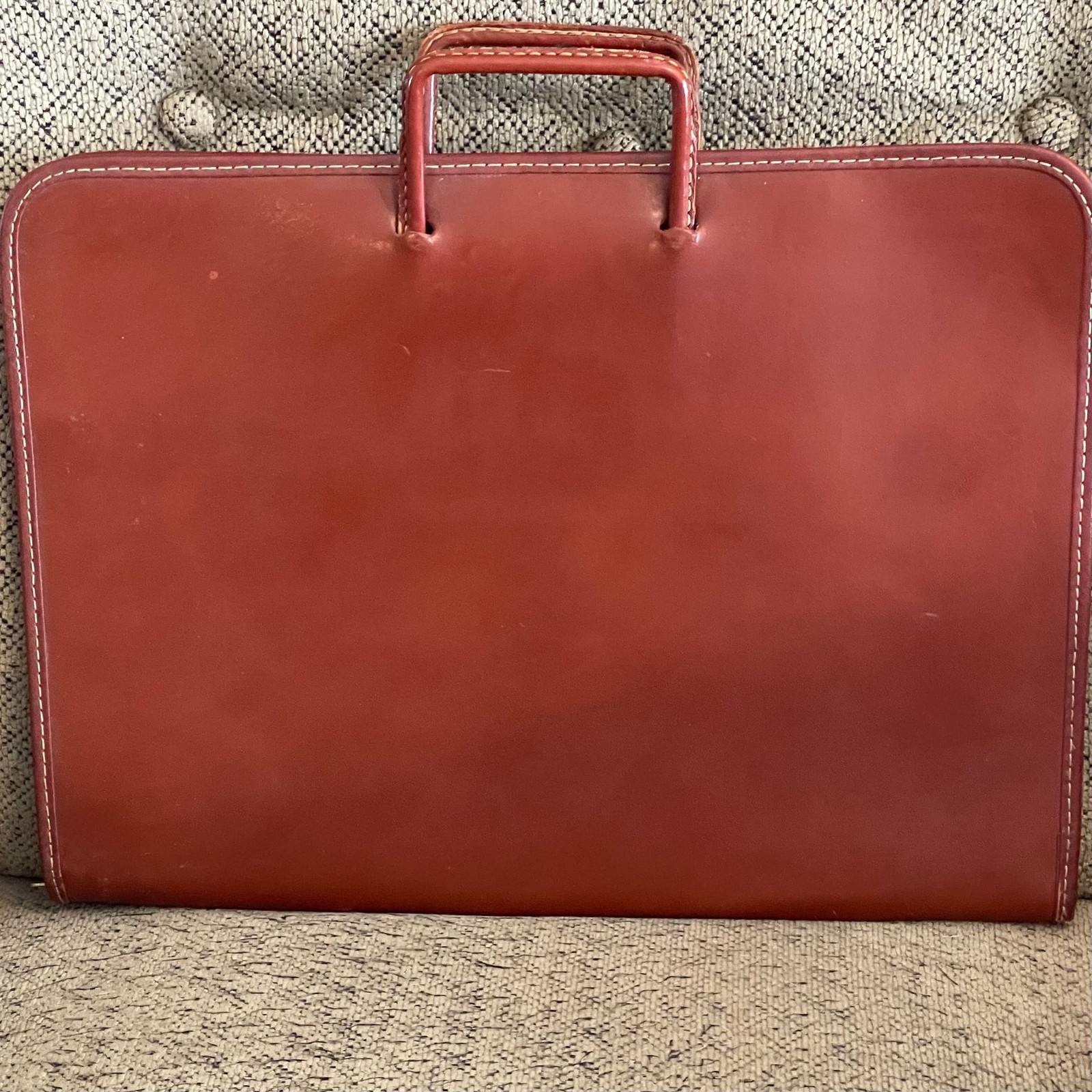 VTG. Leathercraft Split Cowhide Leather Briefcase Portfolio Retractable Handles