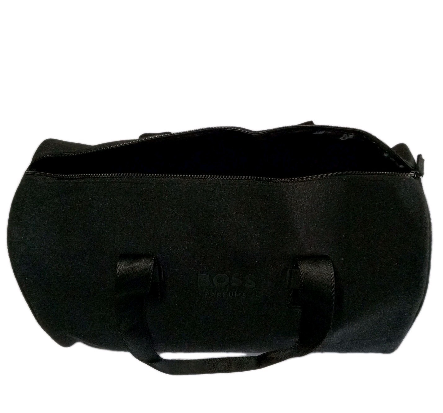Mens Unisex HUGO BOSS PARFUMS Gray Black Wool Blend Weekender Travel Duffel Bag