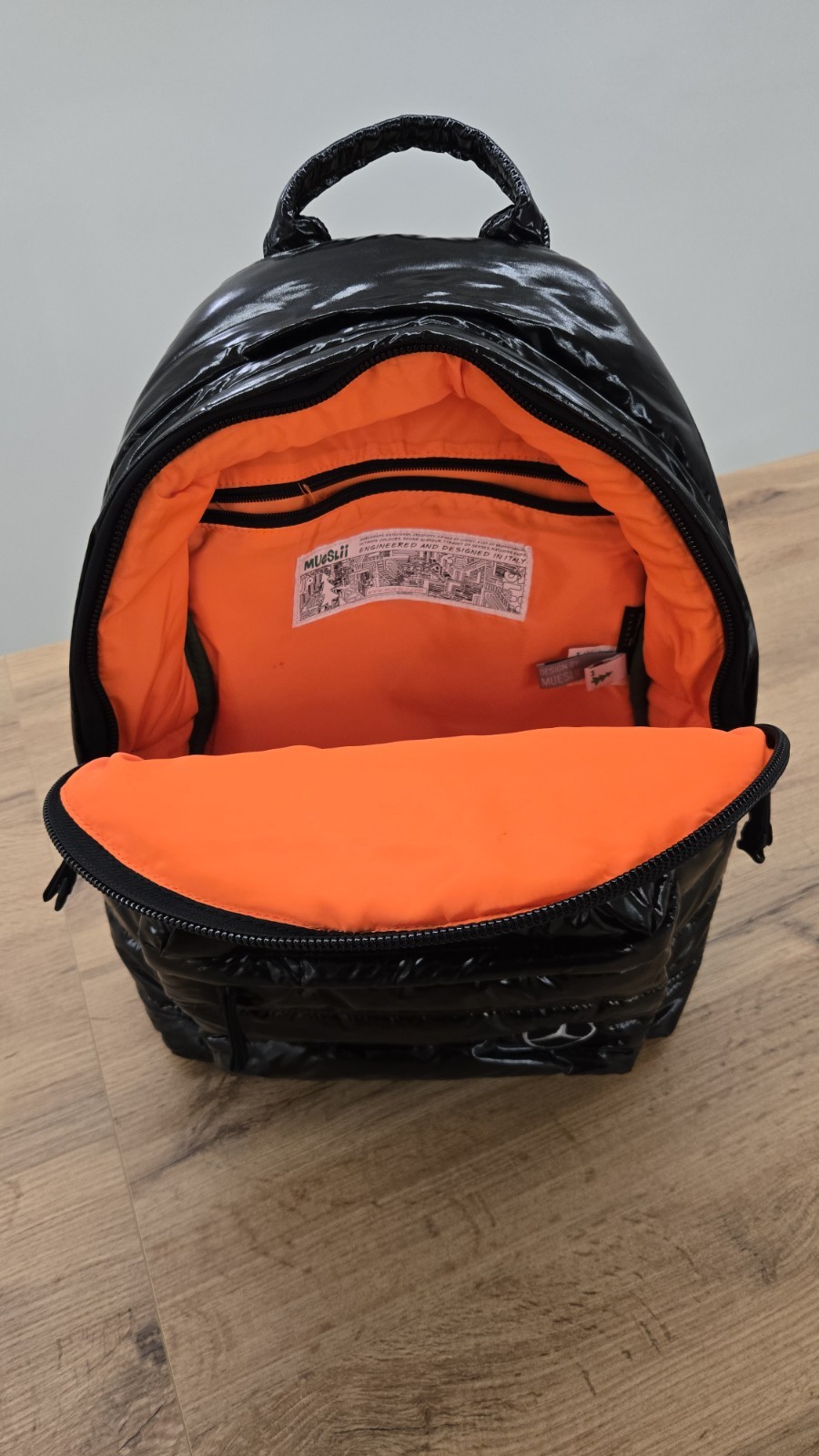 Mercedes-Benz Glossy Quilted Puffer Backpack