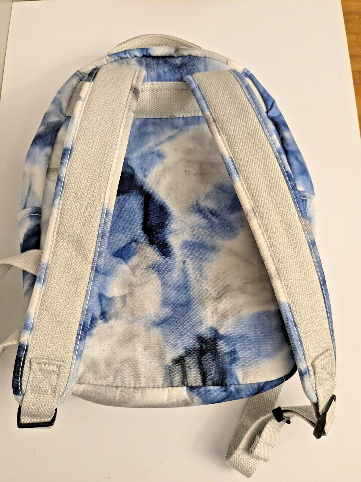Kipling SEOUL Tie Dye Pattern Backpack school book bag Blue/White/Gray NICE!
