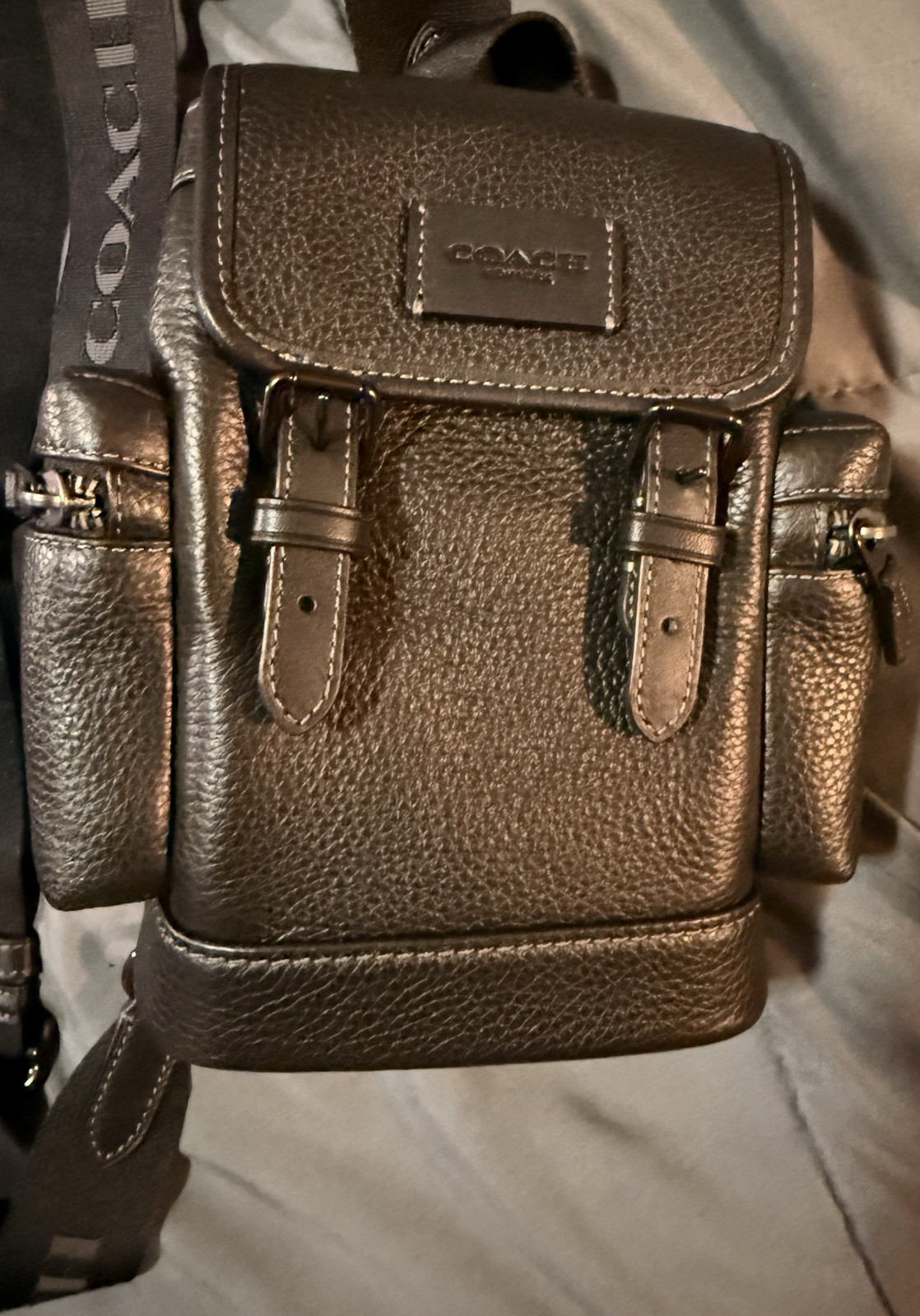 Coach Sprint Sling Bag Leather, Small Men’s Crossbody Bag, backpack, Black