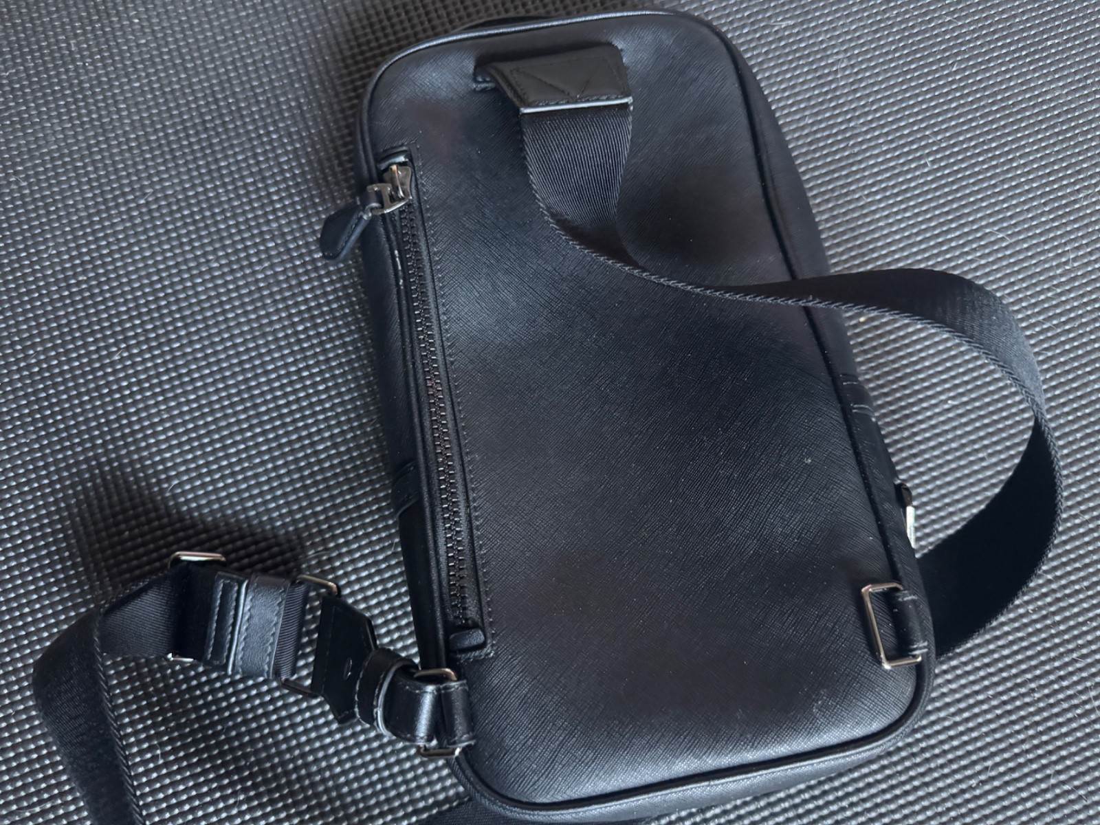 BALLY black leather sling bag
