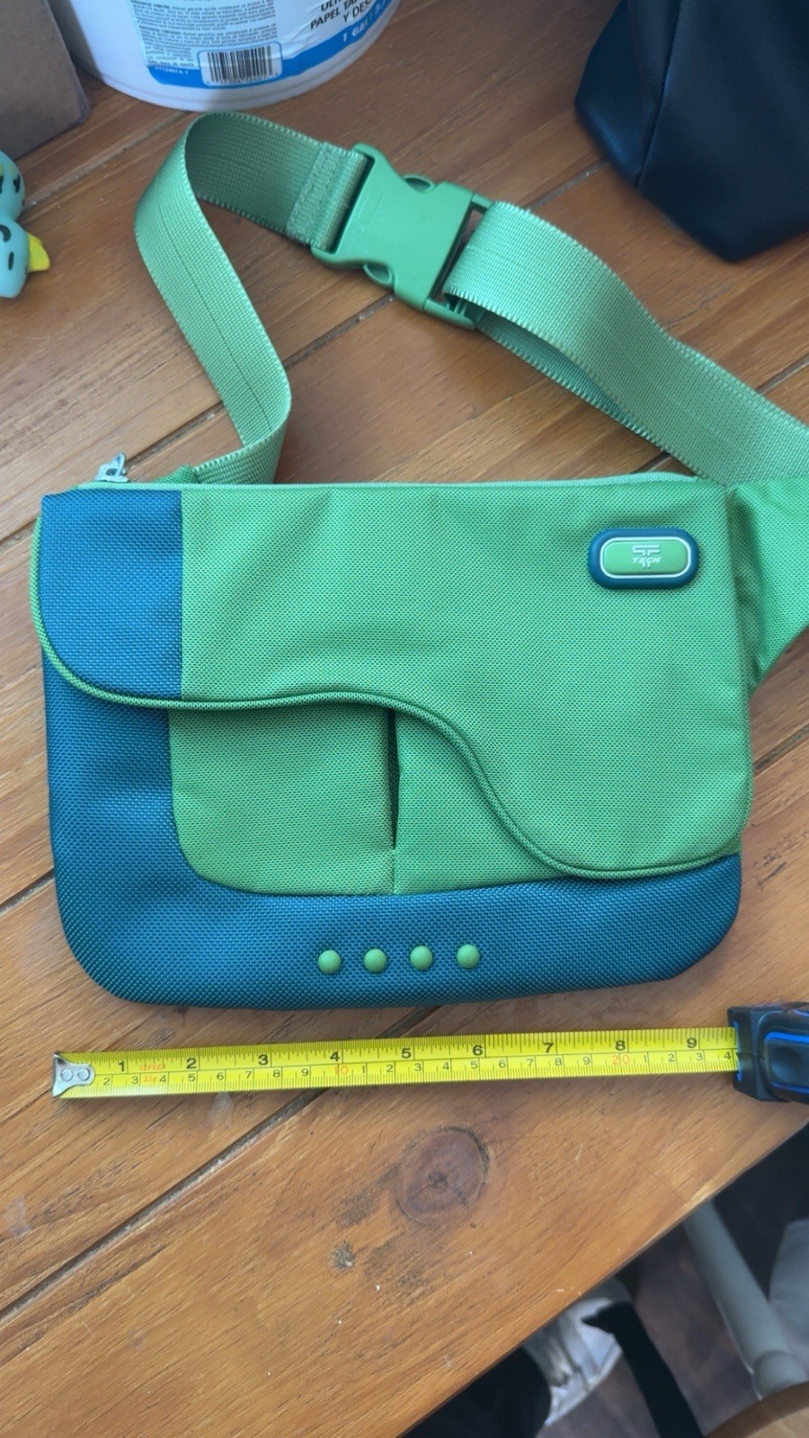 Vintage Retro TUMI T-Tech Sheriff Model Waist Bag Fanny Pack Green Blue