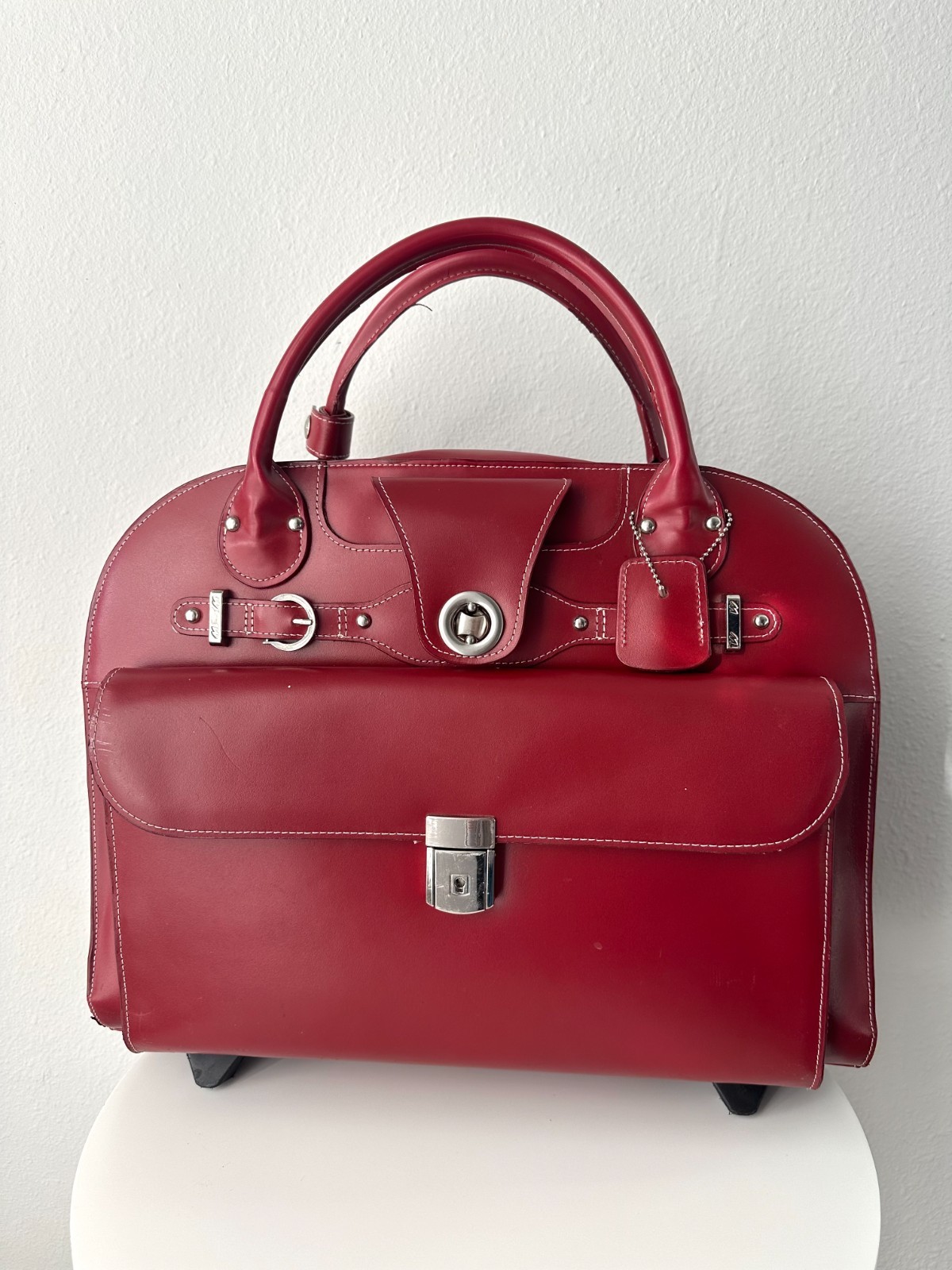 McKlein Edgebrook 15 in. Rolling Laptop Briefcase Red
