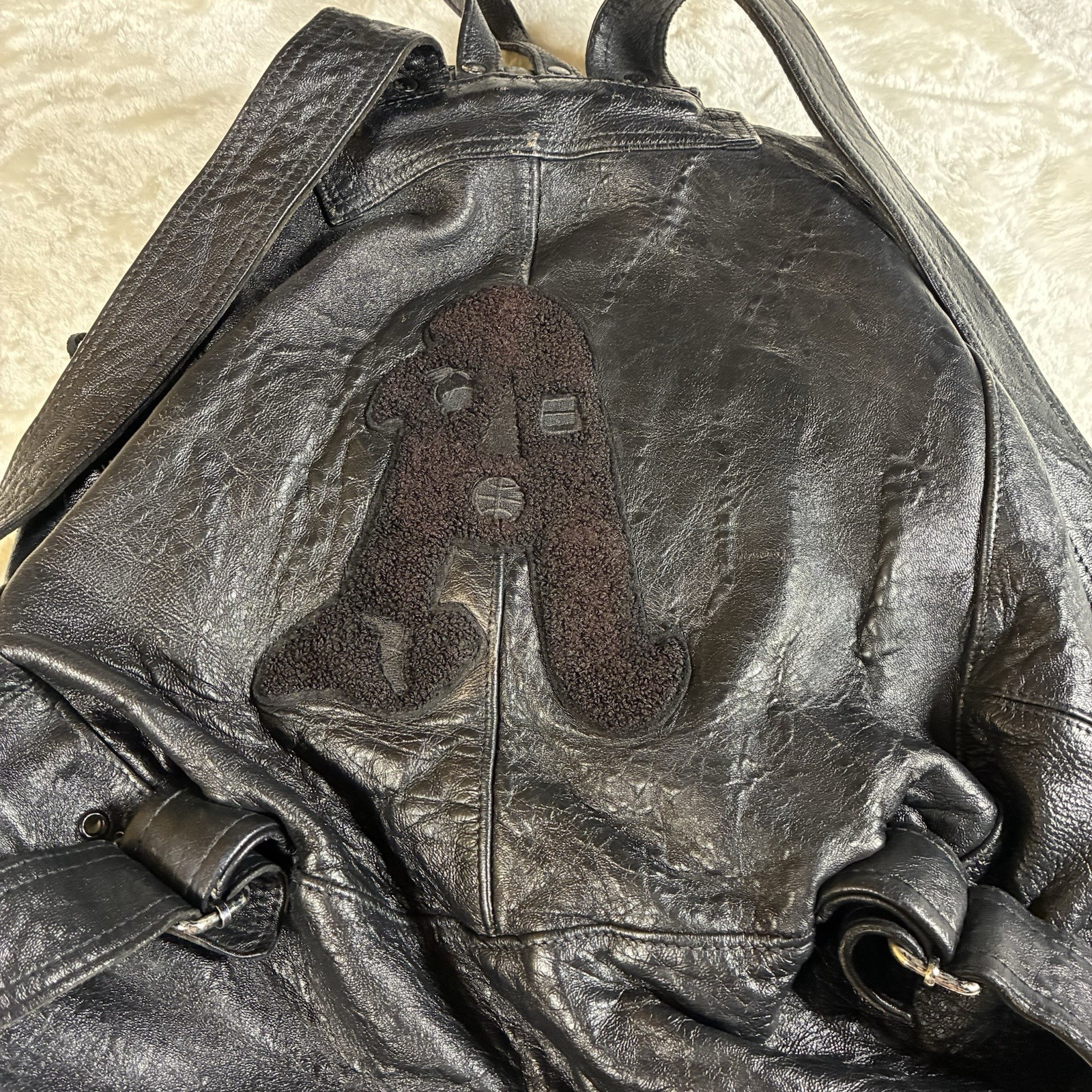 Vintage Avirex Black Leather Backpack NBA 71-72 2nd Place All Star Team