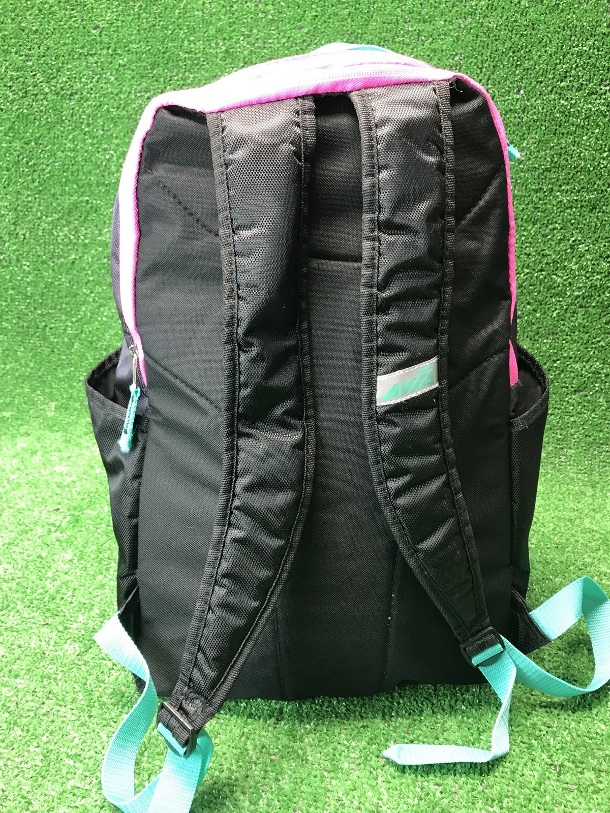 Avia Black Pink Sleek Runners Backpack Book Bag School Nice Multi Pocket