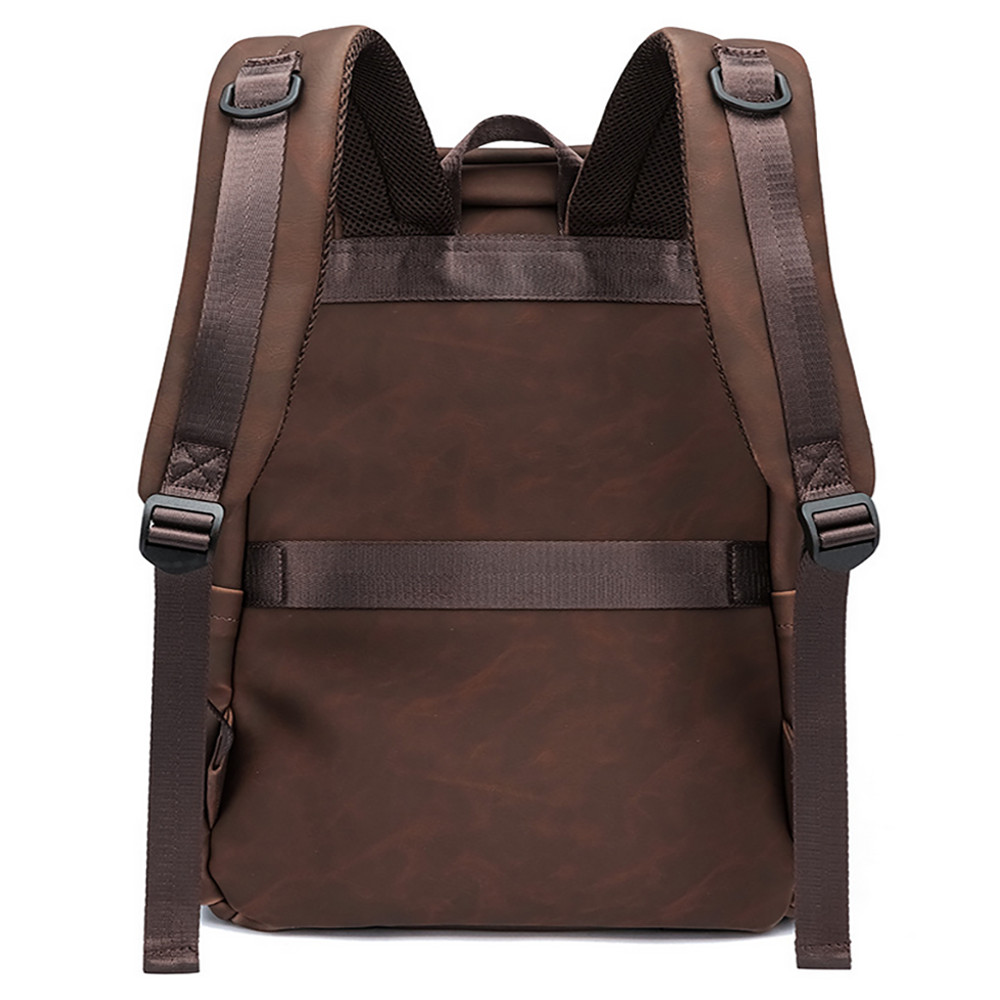 US Business Mens Genuine Leather School Backpack Laptop Travel Waterproof Bag Bo