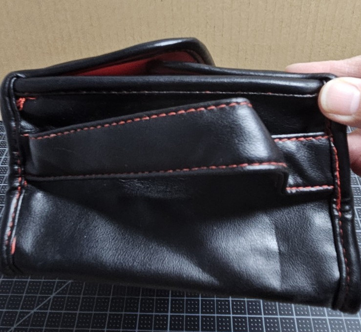 JIL SANDER Black leather metal framed hinged corners men’s toiletry bag