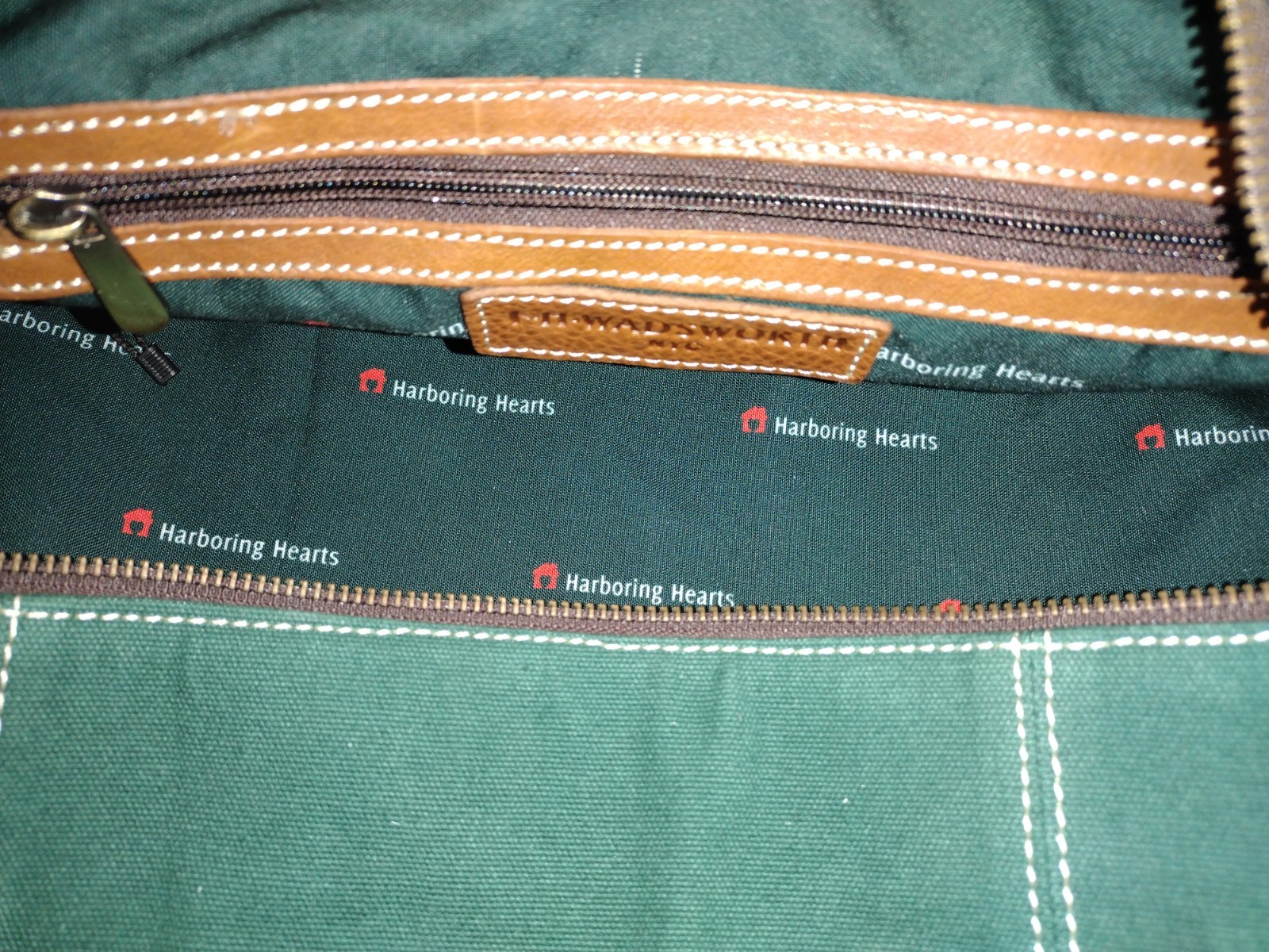 Harboring Hearts FH Wadsworth NYC Canvas Leather Trim Weekender Duffel Bag