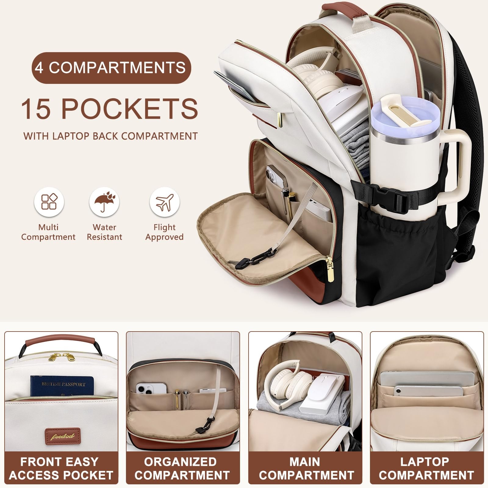 Laptop Backpack for Women Bookbag: 15.6 inch Work School Backpacks with Pouch…