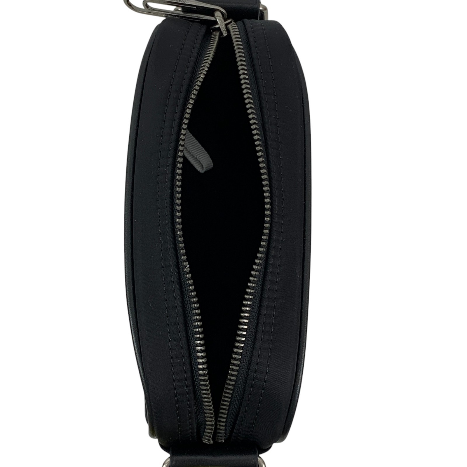 Off-White Logo Print Nylon Zipped Messenger Crossbody Bag Black